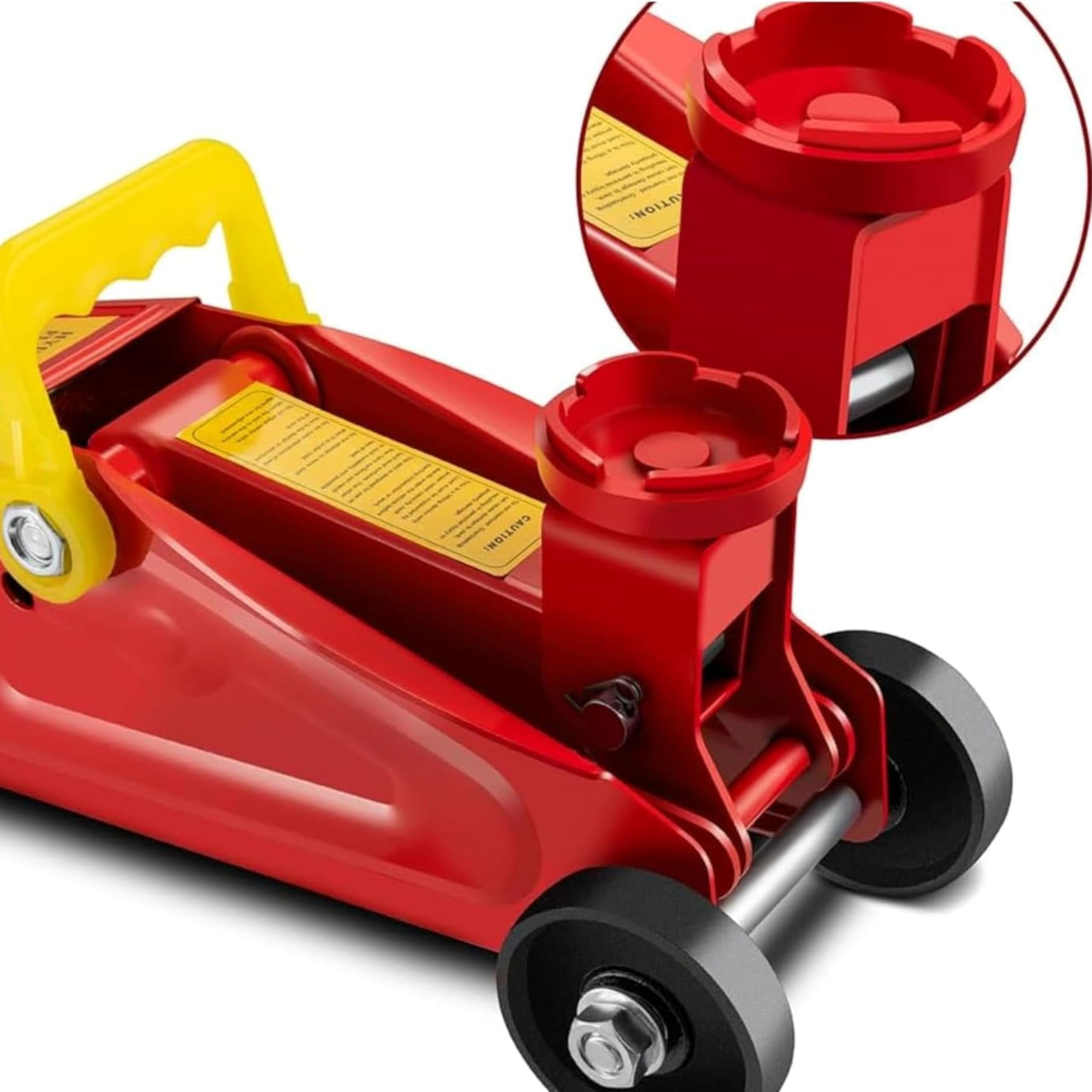 Yasta Cric Idraulico per Auto 2 Tonnellate a Carrello + Coppia Cavalletti Auto 3 Tonnellate Regolabili, Martinetto Sollevatore Professionale per Officina, Set 3 Pezzi