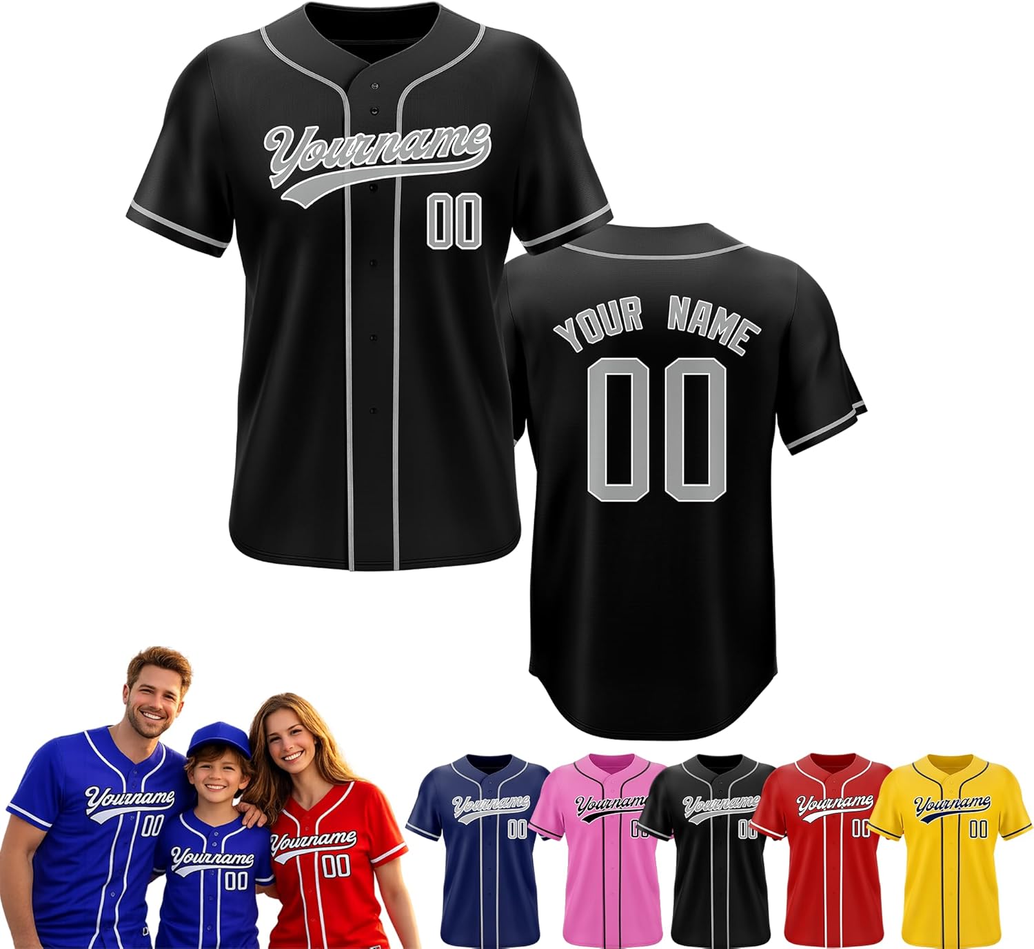 Custom Baseball Jersey Personalized Team Name Number Logo Stitched Printed Shirts Sports Uniform Gifts for Men Women Youth