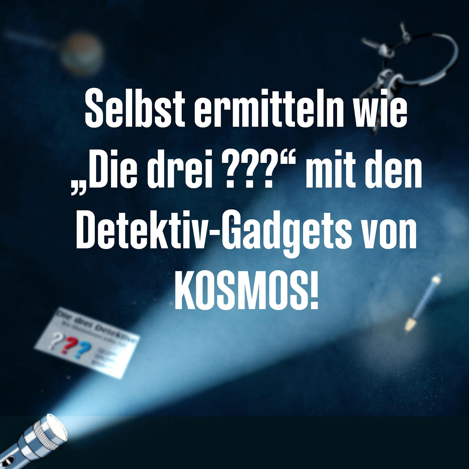 Kosmos Die DREI ??? 632670 Spionage-Kamera – Detektiv-Spielzeug mit flexiblem Kamera-Arm, LED-Licht & LCD-Display, Spionage-Gadget für geheime Entdeckungen, Dedektiv Gadget für Kinder ab 8 Jahren