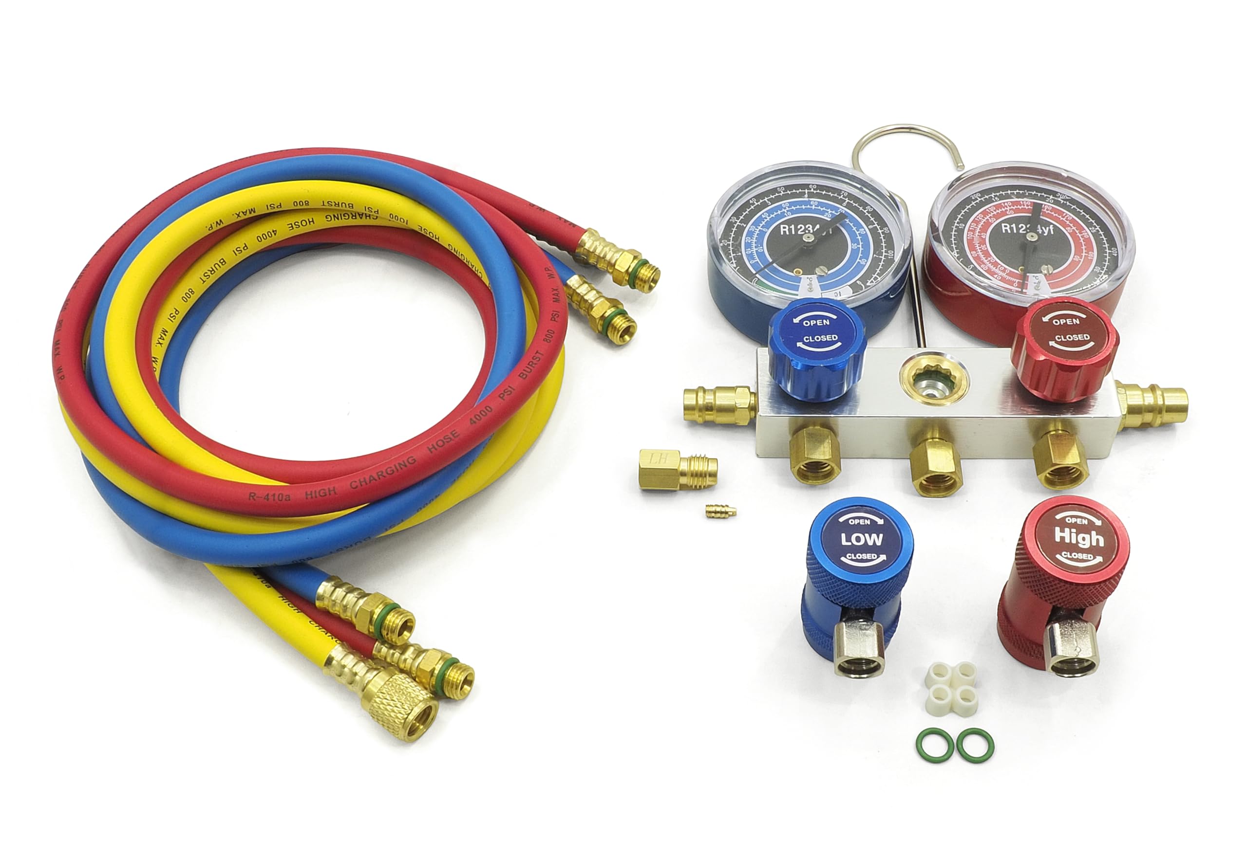 Tester di perdita di pressione per auto, sistema di raffreddamento con manometro, set aria compressa, bombola del gas protettivo NH5 8L/10L azoto per condizionatore d'aria R1234YF, manometro 1/4