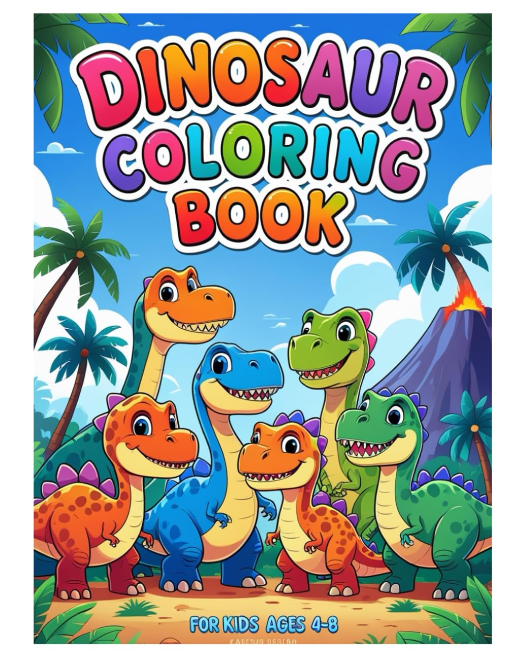 Dinosaur Coloring Book for Kids Ages 4-8 Fun and Easy Pages with T-Rex, Triceratops & More