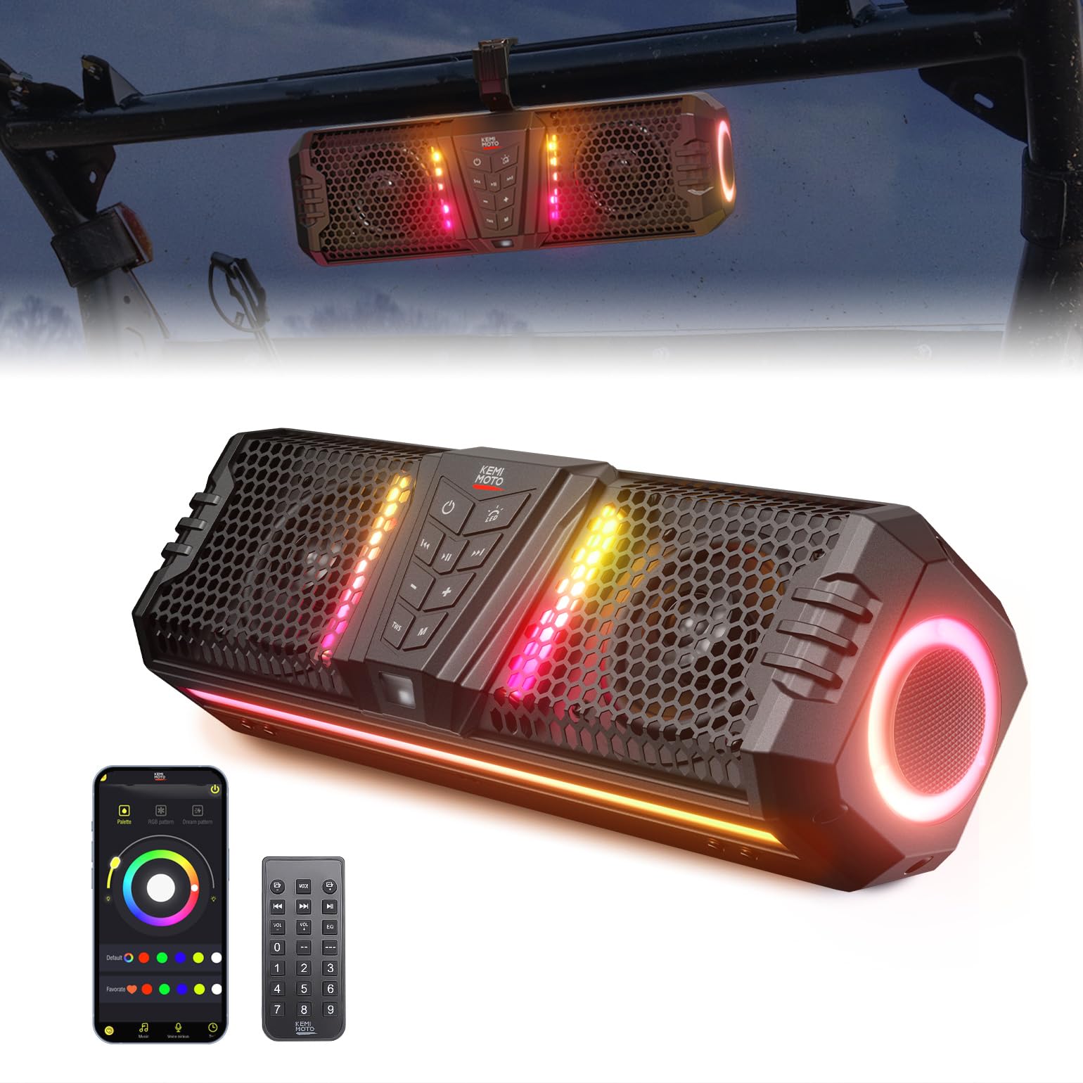 KEMIMOTO Midnight 40 Sound Bar 16-inch 2-Speaker Stereo Pairing