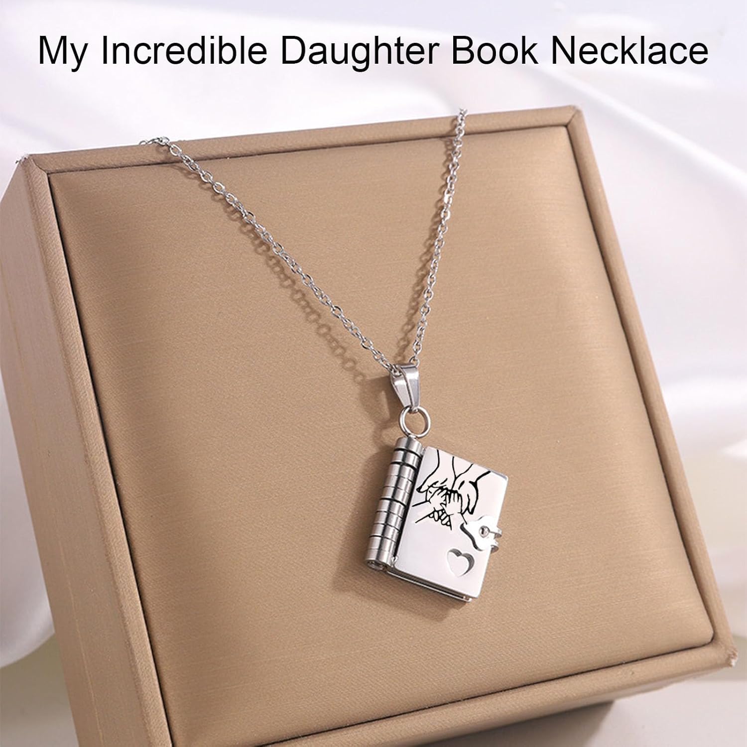 For Daughter - My Incredible Daughter Book Necklace,To My Daughter Necklace from Mom and Dad Openable Multi Layer with 6 Pages of Engraved Information Carries Everlasting Love Pendant Birthday Graduation Jewelry - Image 4