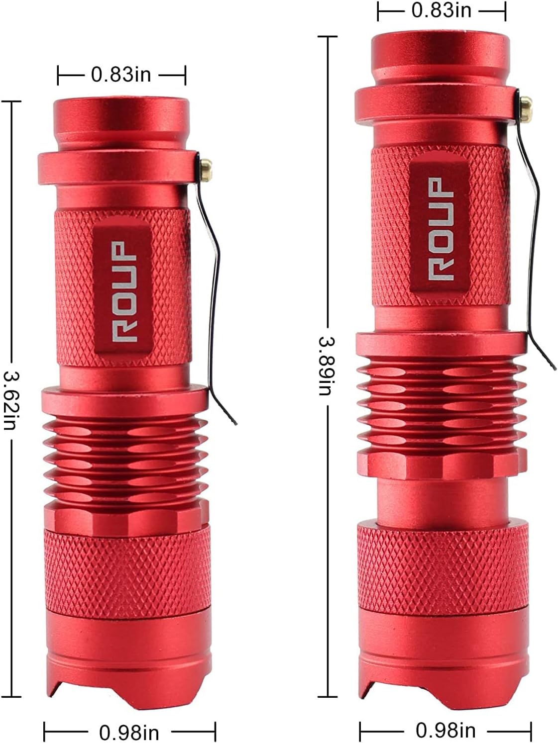 ROUP 2 Pack Mini Red Light Flashlight, Zoomable Red LED Flashlight, Water Resistant, 3 Modes Red Flashlight Torch for Night Vision, Astronomy, Aviation, Night Observation and Outdoor Activities