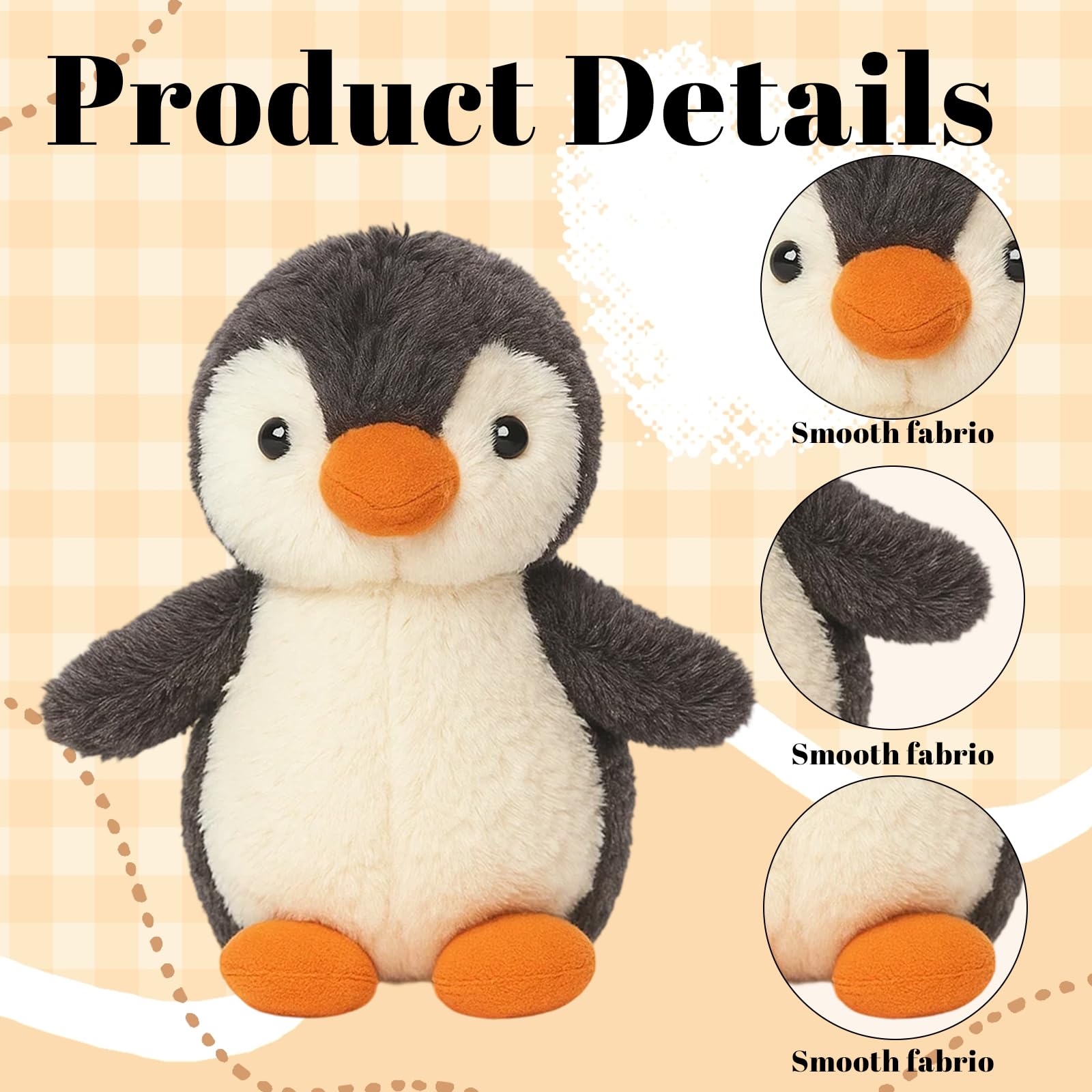 Penguin Plush, Penguin, Soft Plush Toy for Cuddling and Decor for Kids and Collectors Home and Travel Companion - Image 3