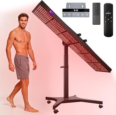 Red Light Therapy Panel with Electric Stand, 840 5W LEDs Elite Grade