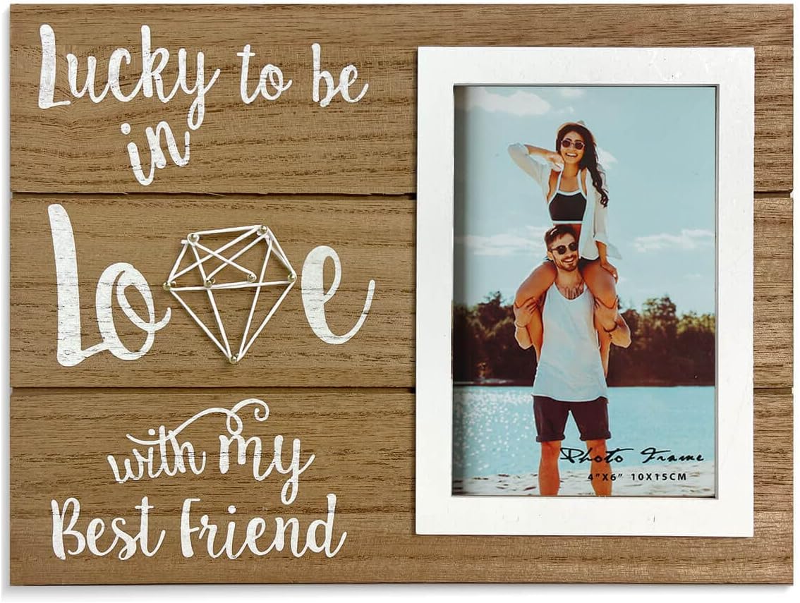 Ylu Yni Picture Frame 4x6 Inch Photo, Wedding Photo Frame Romantic Engagement and Wedding Gift for Couples, Boyfriend, Girlfriend, Valentine's Day