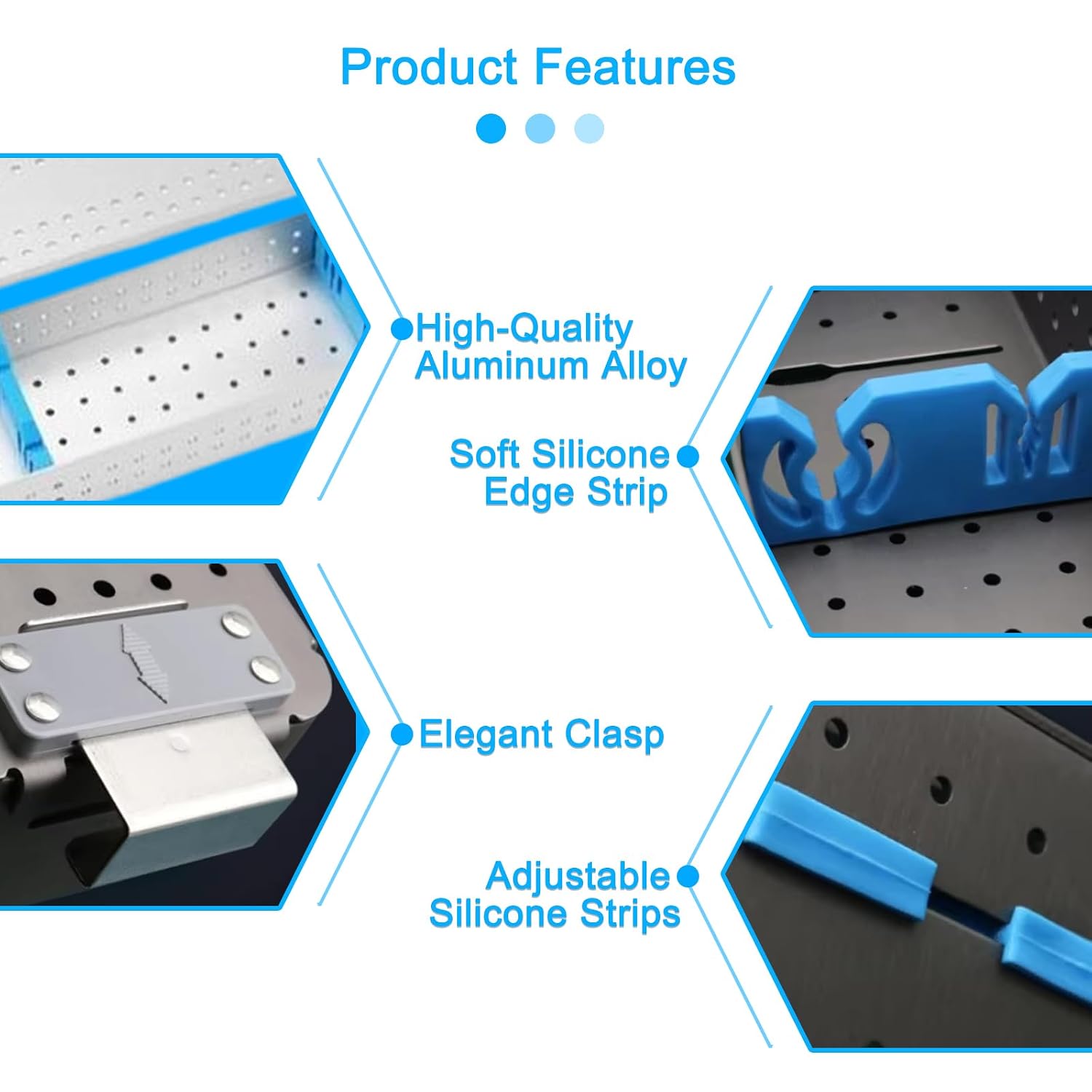 Professional Endoscope Sterilization Case - Resin Autoclavable Laparoscope Storage Box with Silicone Brackets for Rigid Endoscopes, High-Temperature Resistant Medical Tray