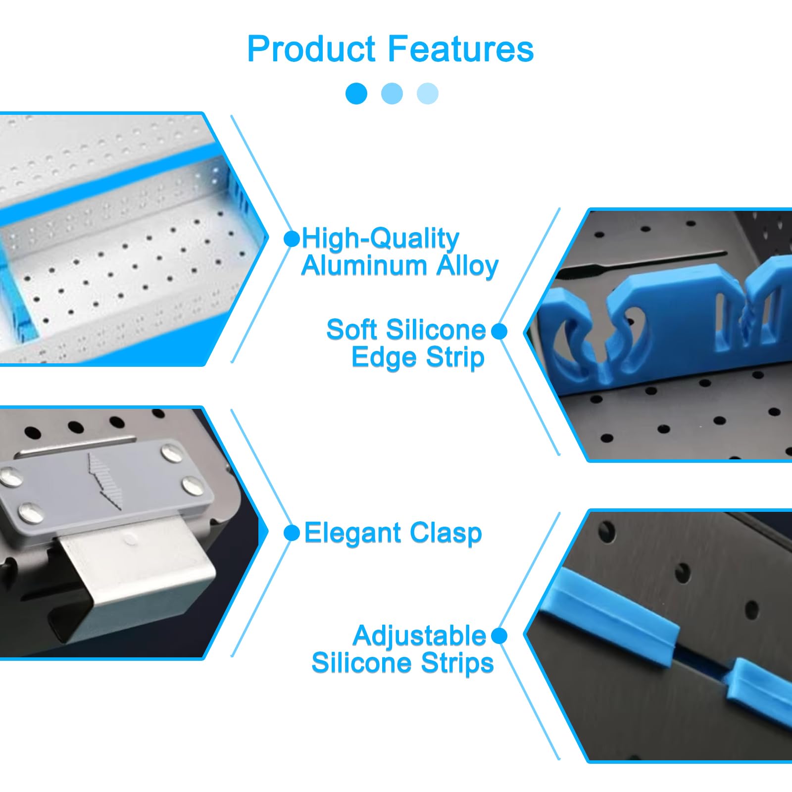 Maletín profesional para la esterilización de endoscopios: caja de almacenamiento para laparoscopios de aleación de aluminio, apta para autoclave, con soportes de silicona para endoscopios rígidos
