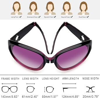 Joopin Oversized Rectangle Sunglasses UV400 Protection Shades for Women