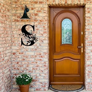 Metal Name Sign,Initial Welcome Letter Monogram Wall Decor,Wall Art Last Name Signs,Garden Door Decor