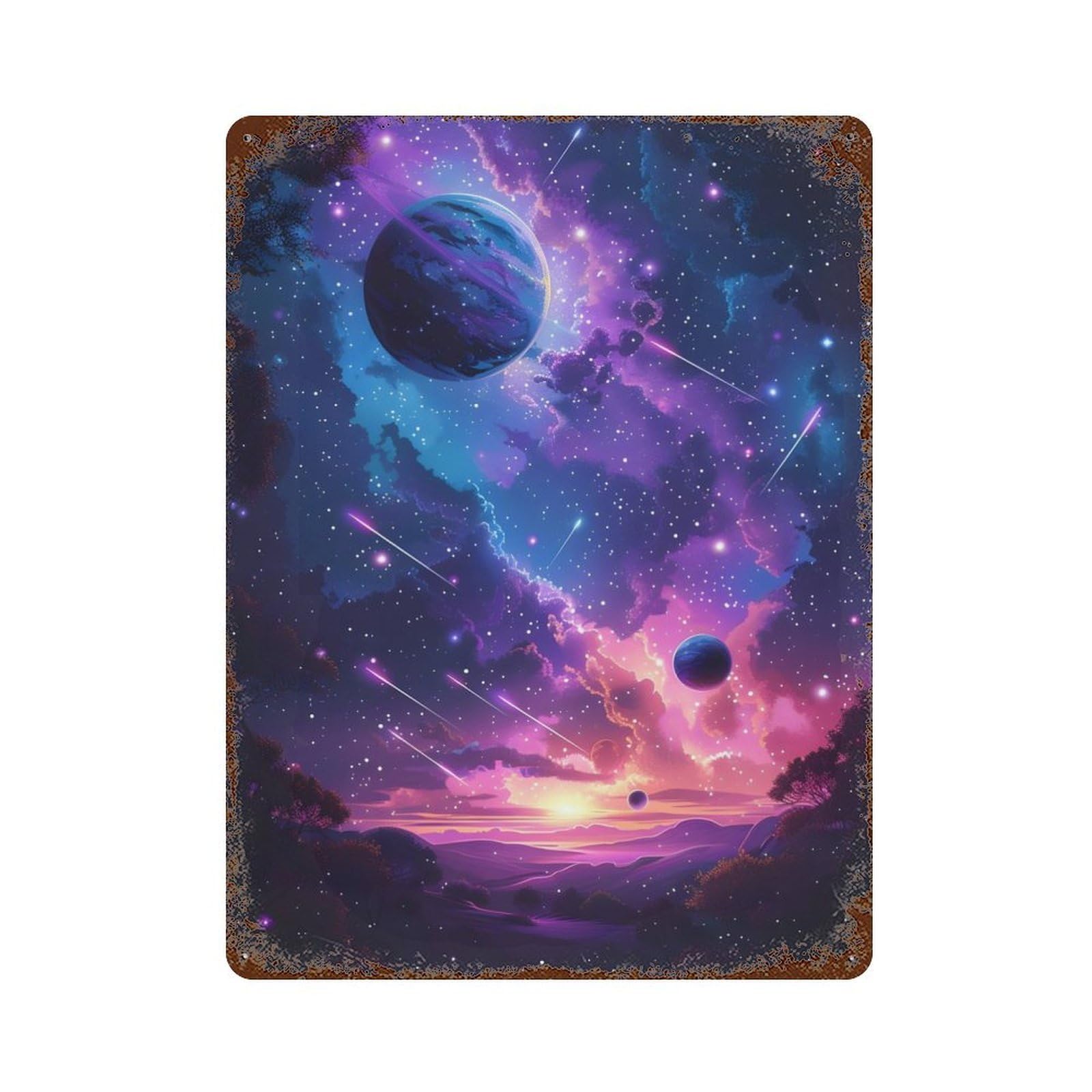 Vintage Rust Metal Sign Astral Evening 15.7"x11.8", Decorative Metal Wall Art for Basement, Hobby Room And Garage Decor