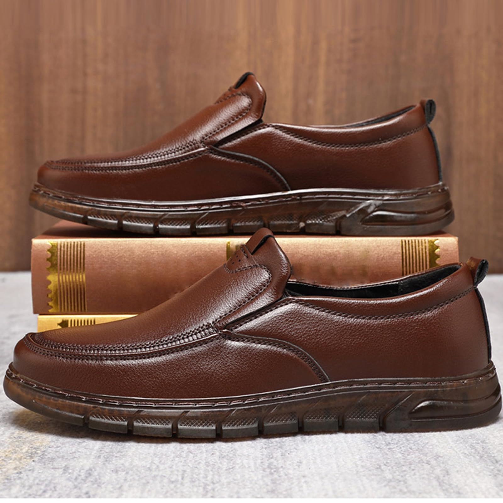 Mocassini da Uomo in Pelle con Punta Arrotondata Scarpe Eleganti | Casual antiscivolo Comode Leggero Passeggio Ufficio Festa Formali Oxford Sposa Business