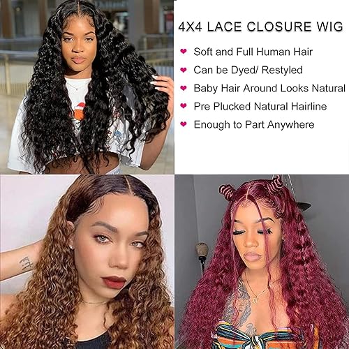 Miniatura 8 de ISEE Hair, Pelucas con cierre de encaje transparente, Cabello humano cortado previamente con onda de agua húmedas para mujeres negras, Cabello