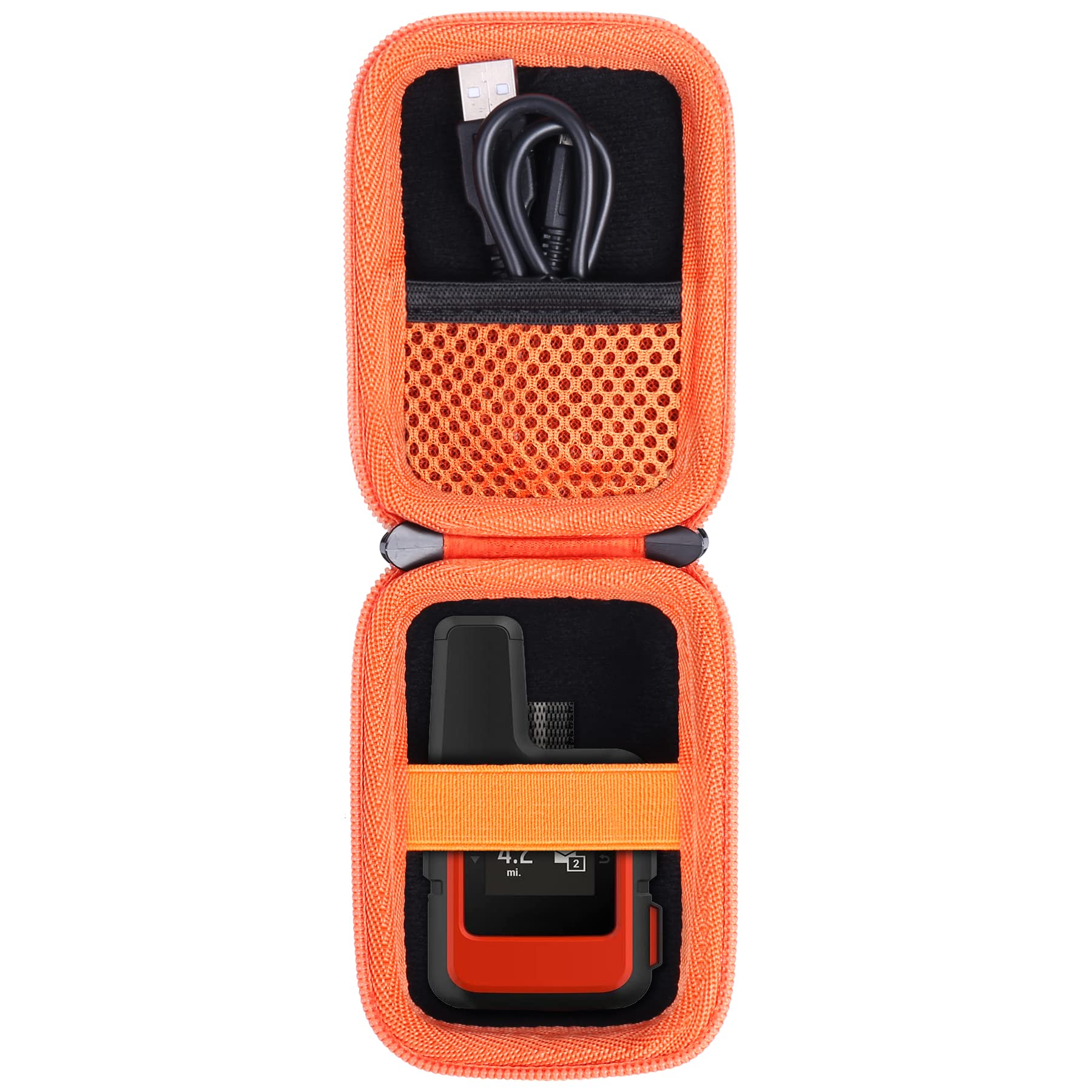 Againmore Hard Case Compatible with Garmin InReach Mini 2/010-01879-00 InReach Mini, Portable Satellite Communicator Storage Bag with Accessories Mesh Pocket for Camping Hiking - Black (Box Only