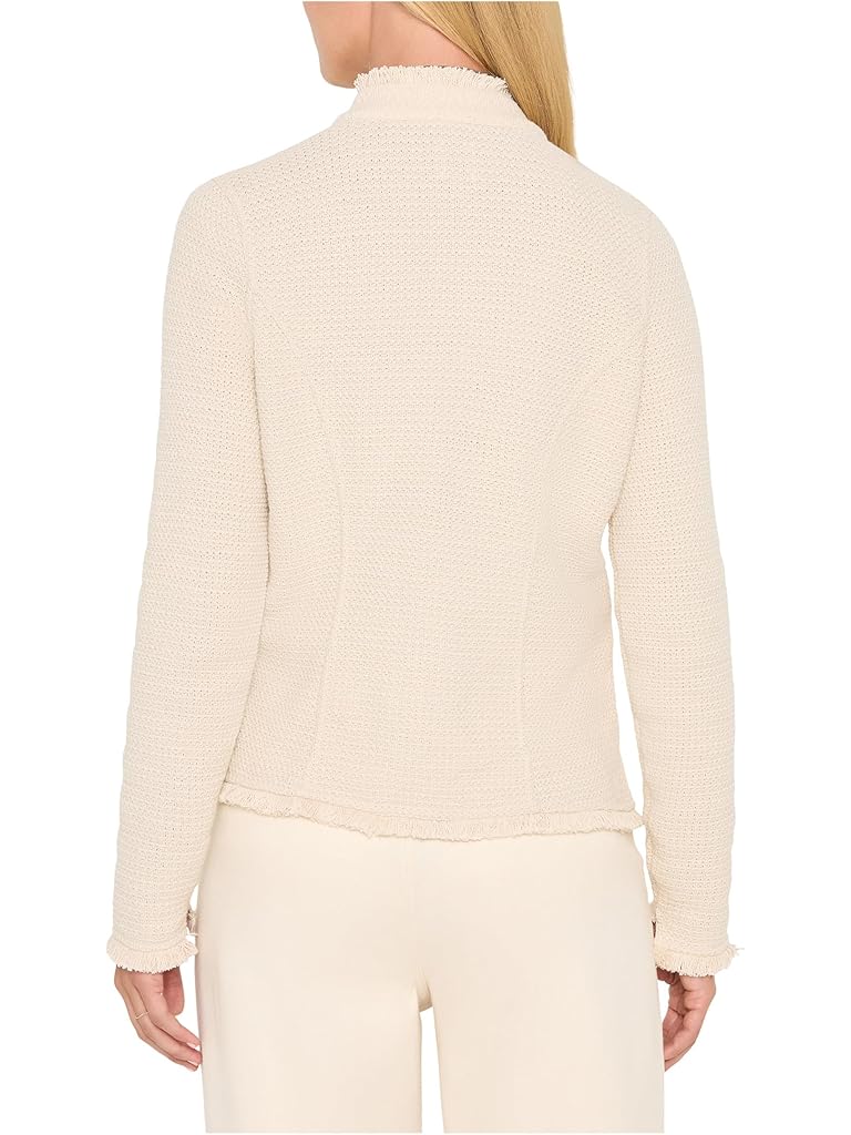 Black NIC+ZOE Military Fringe Mix Knit Jacket