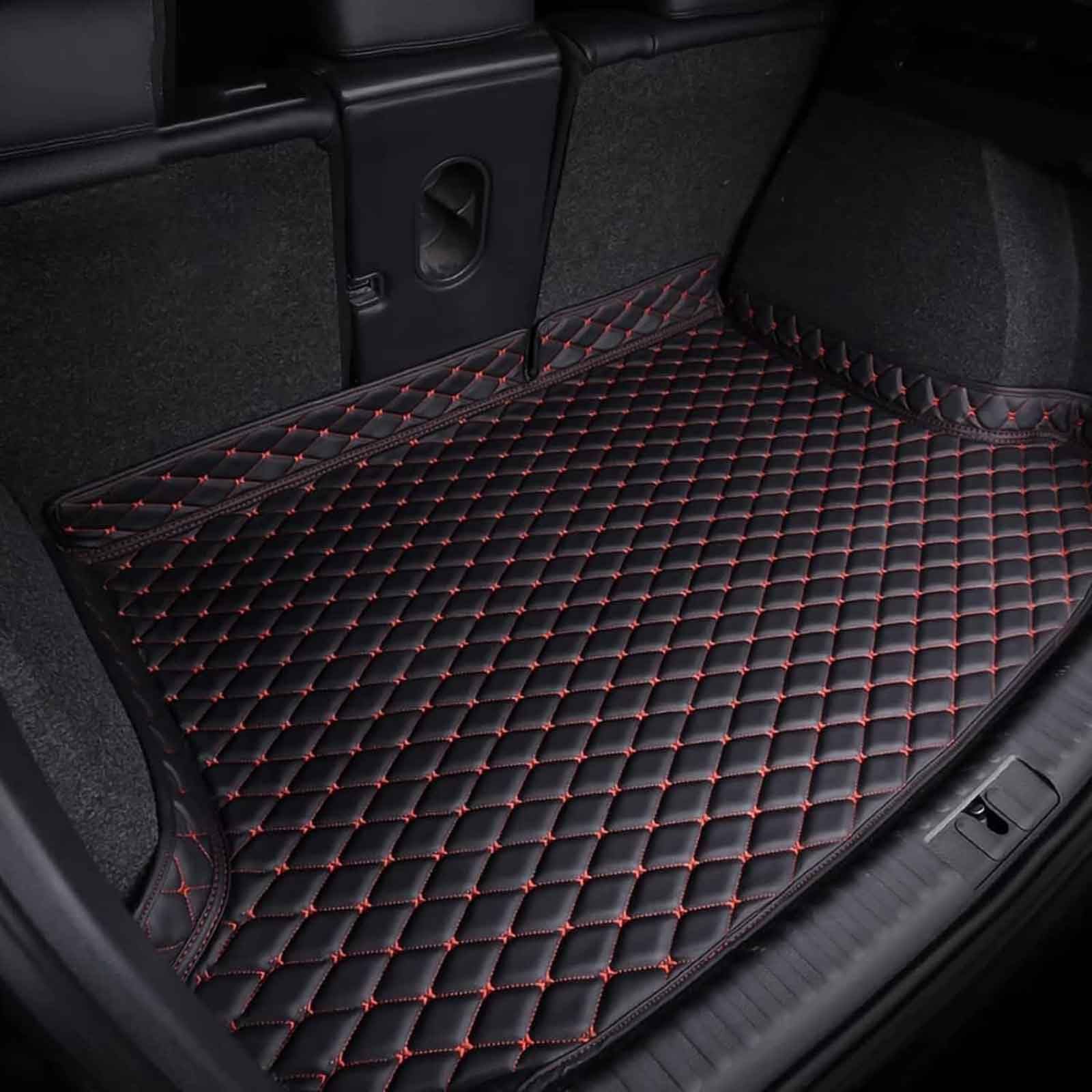 Jjnienus C/Black-Red Ar Leather Boot Mats For Hery Jaeoo J7 2023 2024 2025, Tailored Auto Trunk Arpets Mat Boot Argo Anti Slip Waterproof Liner Protetion Interior Aessories,
