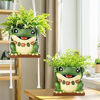 Frog Plant Pot Hanger - Indoor Outdoor House Gift Decoration