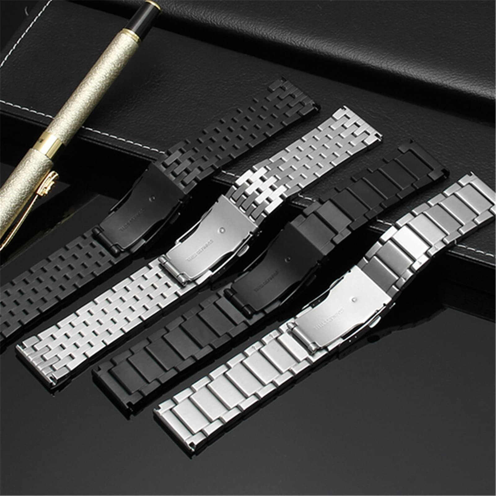 Pasek do zegarka ze stali nierdzewnej do oleju napędowego DZ4316 DZ7395 7305 4209 4215 męski metalowy solidny pasek na nadgarstek bransoletka 24 mm 26 mm 28 mm 30 mm paski do zegarków