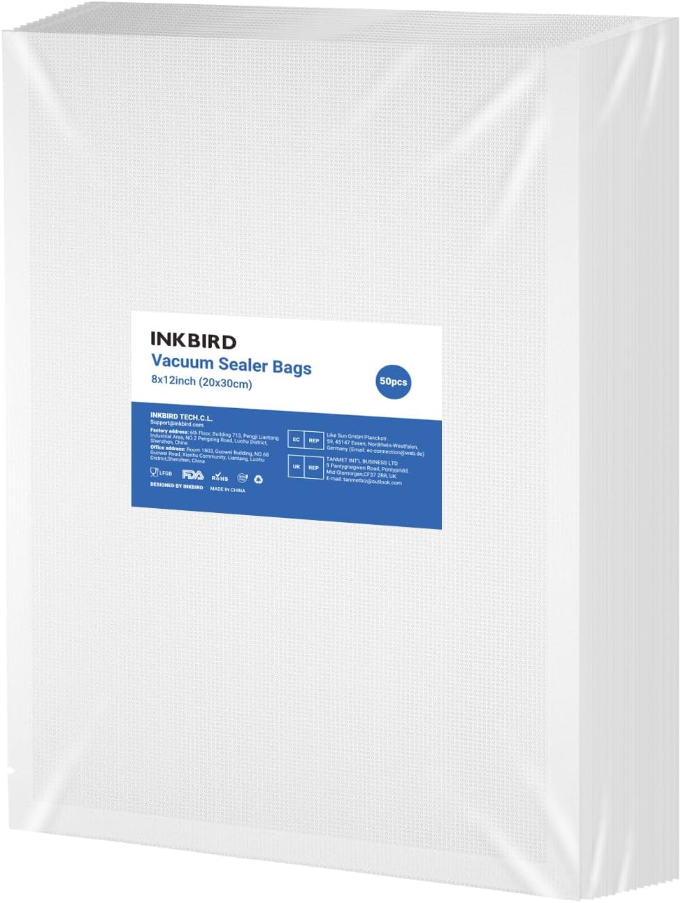 Inkbird Vacuum Sealer Bags for Food Saver, 50 Count 8×12 Inch, Seal a Meal, Precut Vacuum Bags for Sous Vide Cooking with Commercial Grade, BPA Free, Heavy Duty, Reuseable Inkbird Vacuum Sealer Bags for Food Saver, 50 Count 8×12 Inch, Seal a Meal, Precut Vacuum Bags for Sous Vide Cooking with Commercial Grade, BPA Free, Heavy Duty, Reuseable