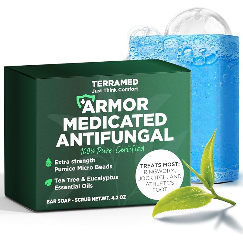 Sabonete em barra com pedra-pomes, óleo de melaleuca e eucalipto Terramed Just Think Comfort