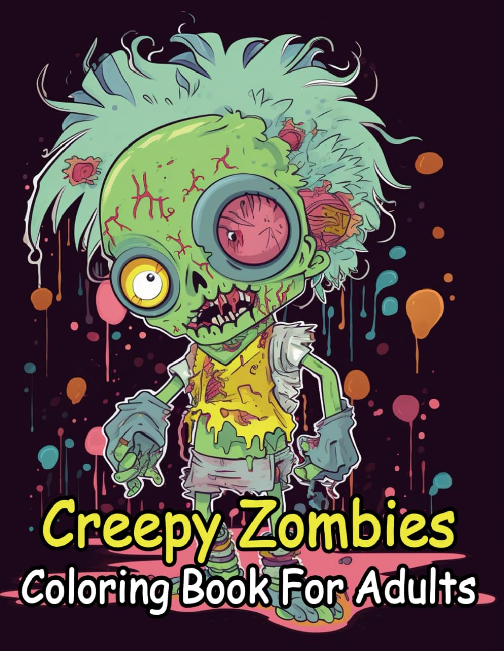 Adorable Creepy Zombies Coloring Book for Adults: 55+ Kawaii & Spooky Zombie Characters to Color and Relax