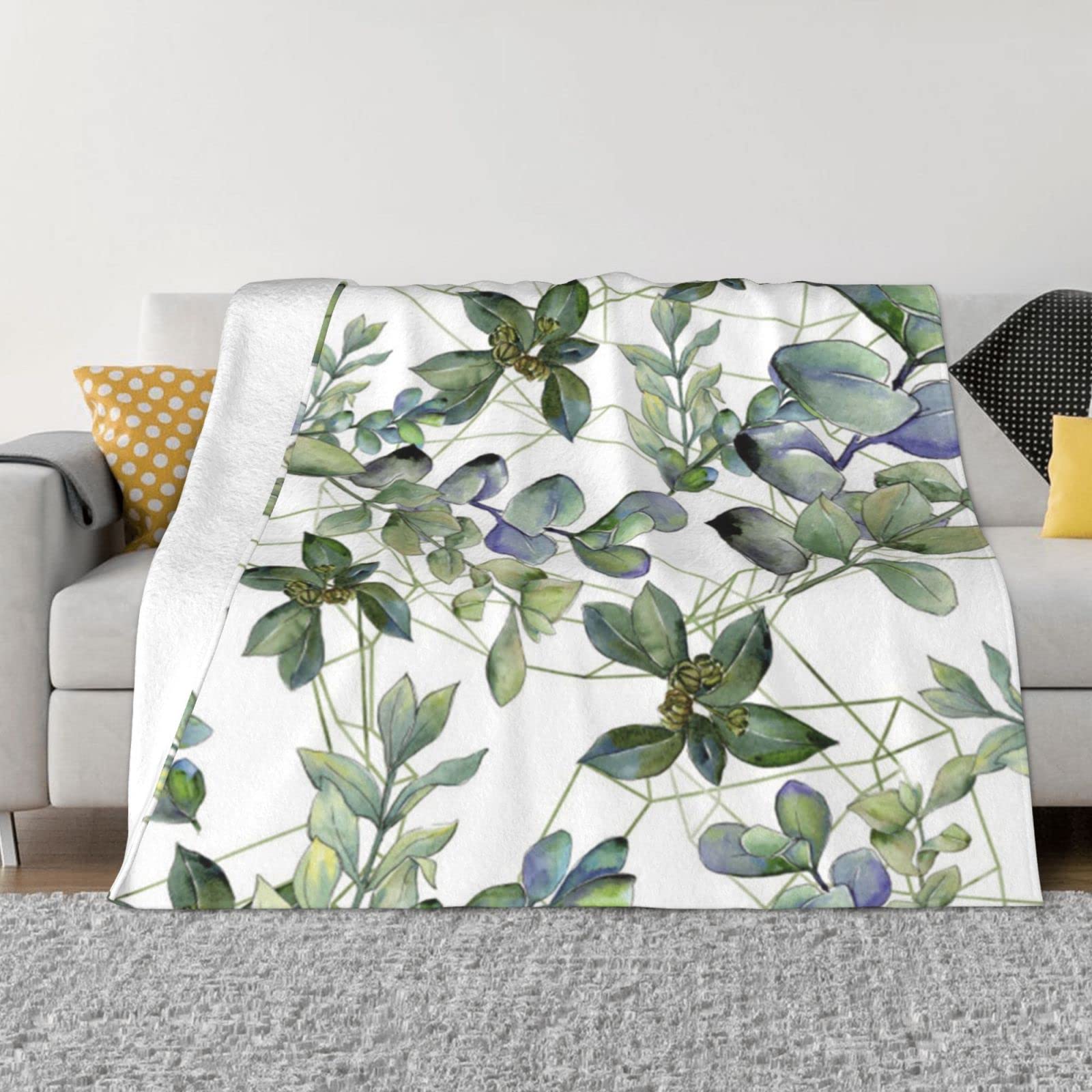 Couverture en polaire eucalyptus chaude pour canapé et lit