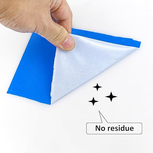 Miniatura 4 de BOMEI PACK Cinta adhesiva azul, rollo más ancho, 6 pulgadas x 60 yardas, 9 mil de grosor, resistente, impermeable, flexible, sin residuos ni