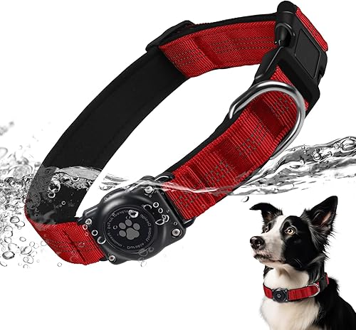Miniatura 16 de Collar de perro reflectante AirTag – Collar de perro 100% impermeable con soporte AirTag Extra duradero, suave acolchado AirTag collares de perro
