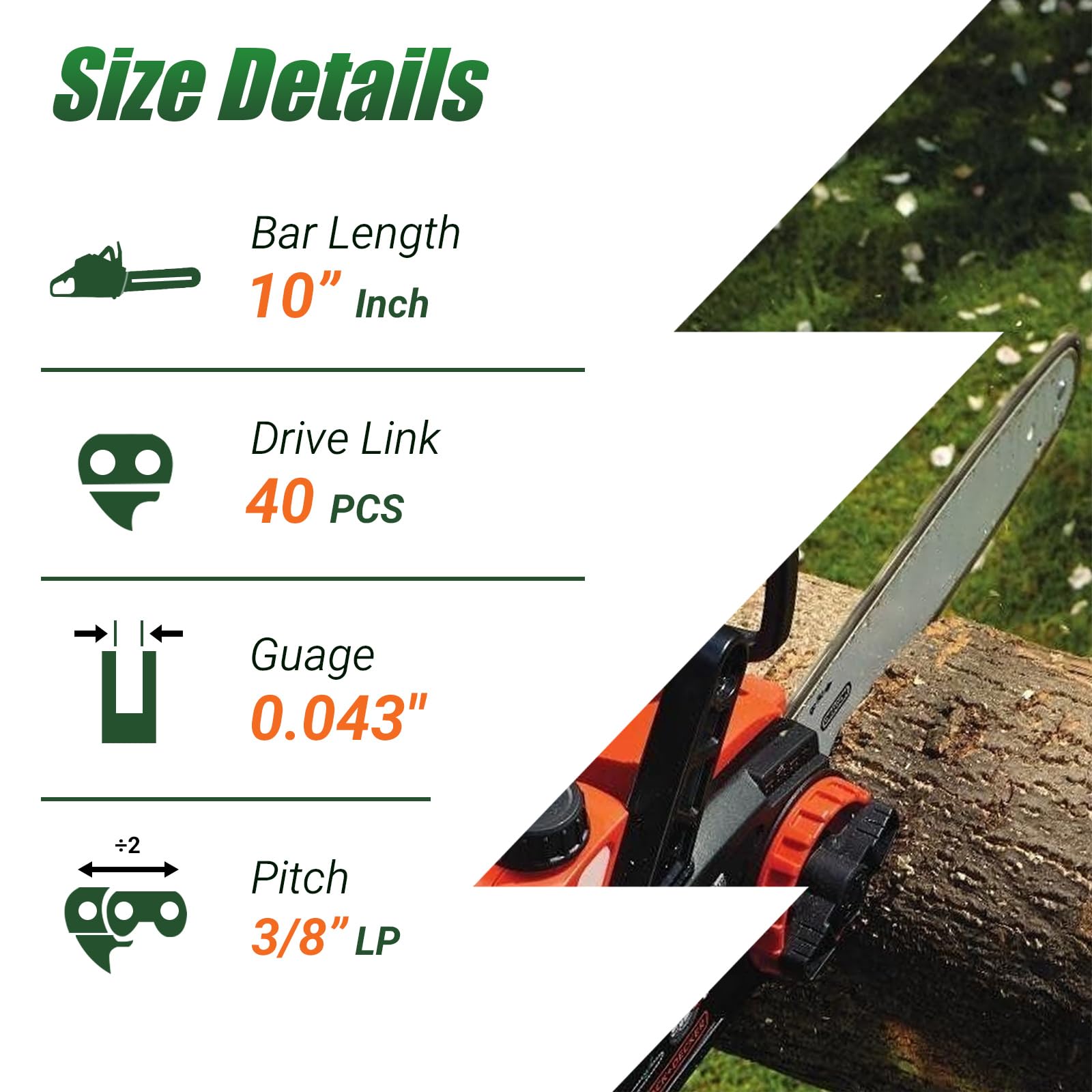 Amazon.com : 10 Inch Saw Chain 3/8