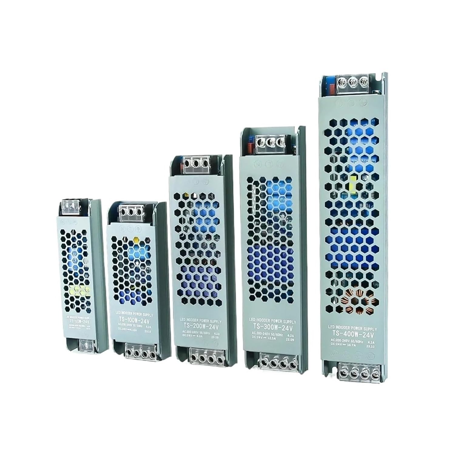 1PCS Ultra-Thin LED Power Supply DC 12V 24V Lighting Transformer 60W 100W 200W 300W 400W AC200-240V LED Strip Driver(24V 400W)