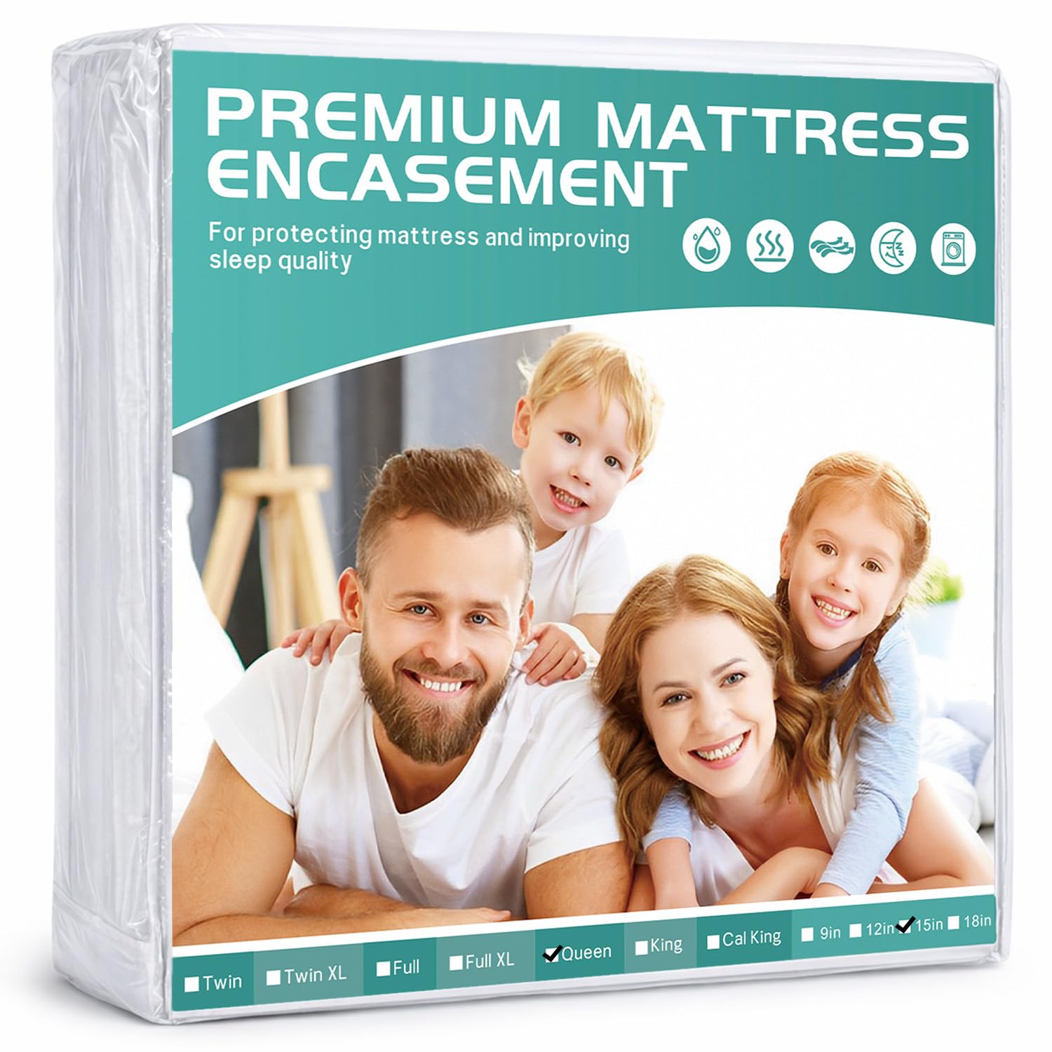 WINKAURA Queen Waterproof Zippered Encasement