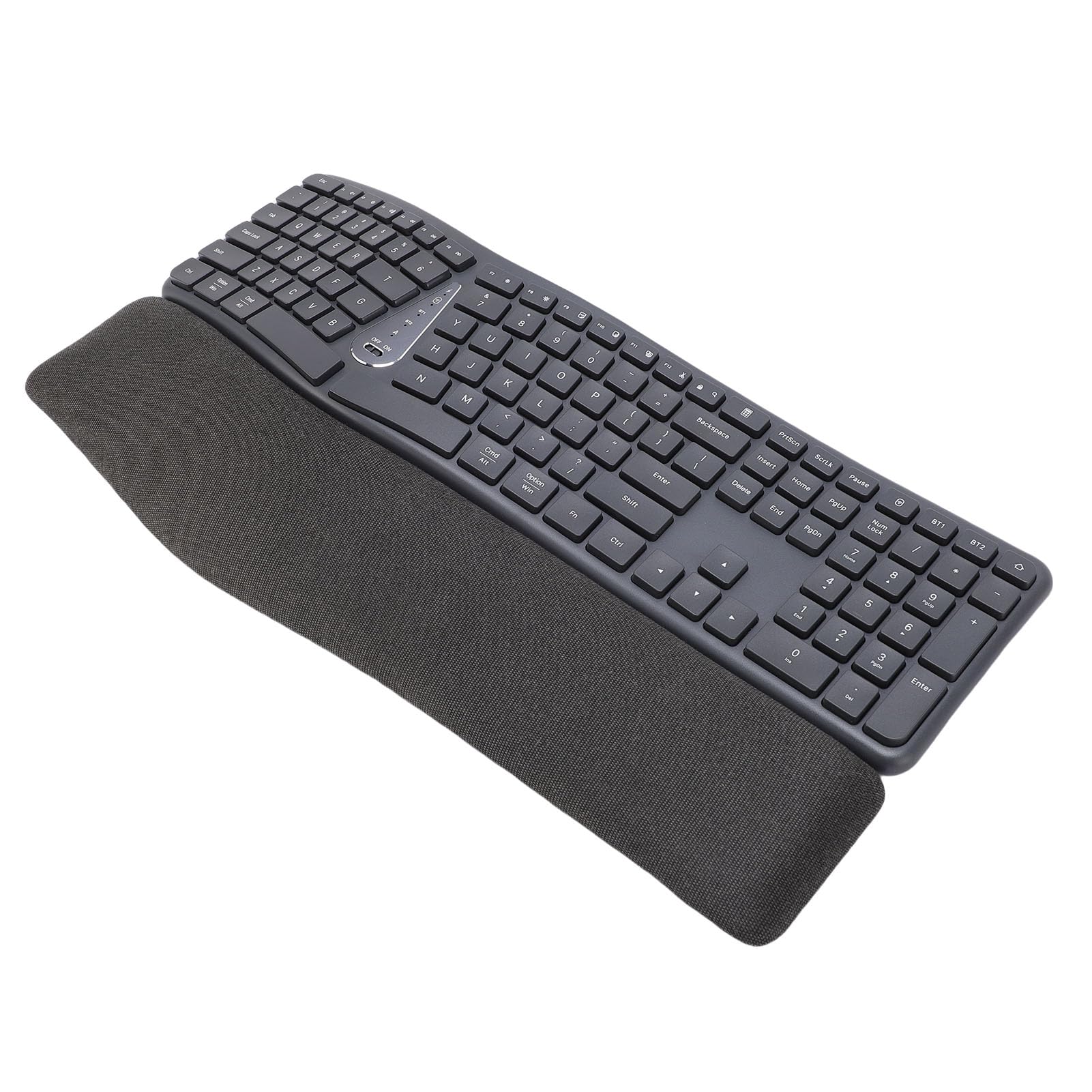Garsent Tastiera Ergonomica, Tastiera Ergonomica Divisa con Poggiapolsi Imbottito, Tastiera per Computer Wireless Bluetooth USB C 2.4G con 111 Tasti, Ricaricabile per Desktop, PC, Laptop
