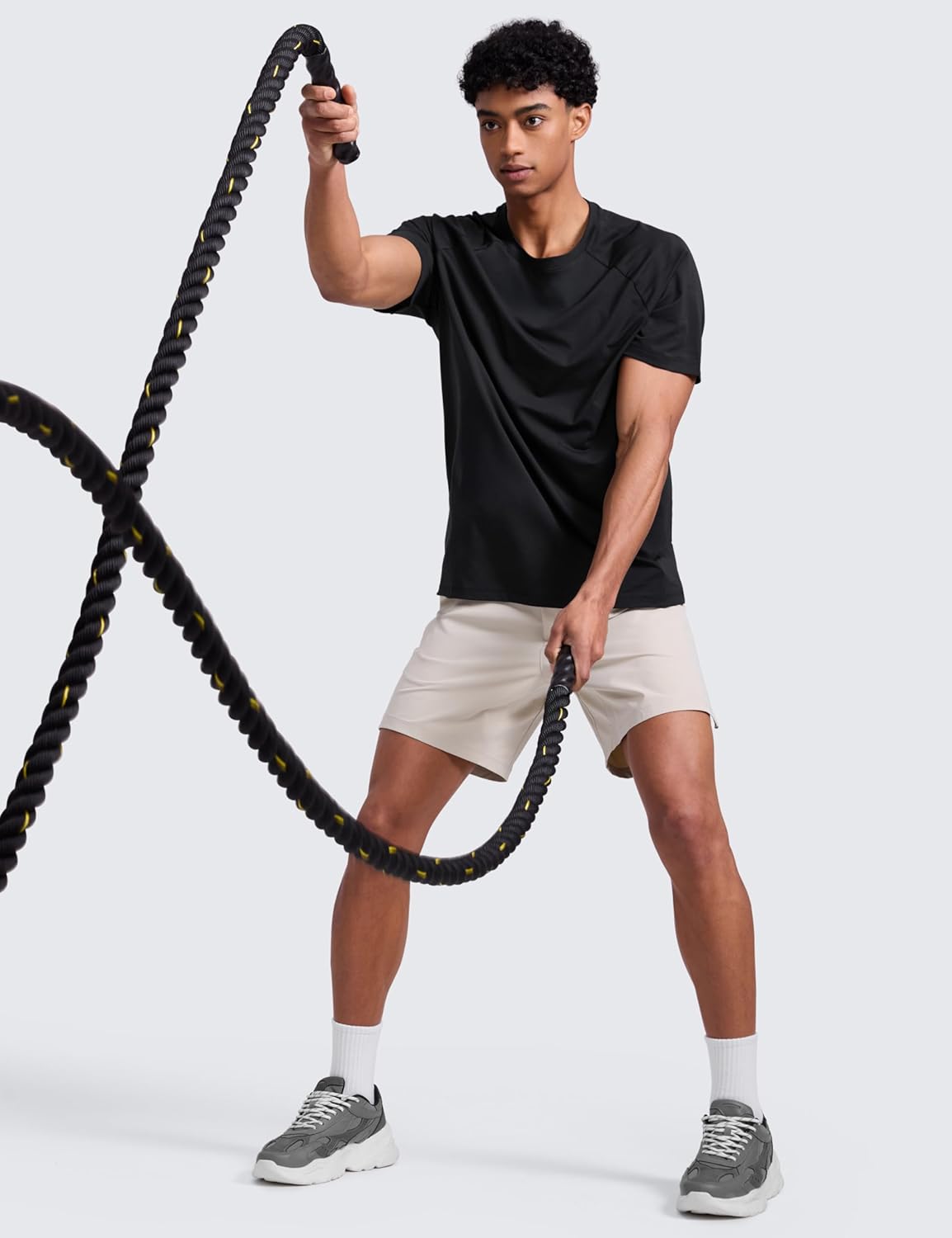 CRZ YOGA Mesh Workout Shirts for Men - Lightweight Breathable T-Shirts Running Athletic Training Short Sleeve Tops - Image 4