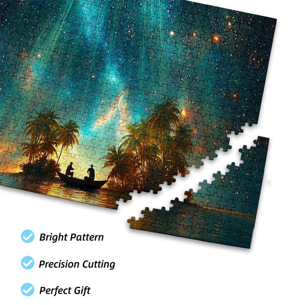 Puzzle dla dorosłych, 5000, gwiaździsta noc, 5000 sztuk, dla dorosłych, drewniane gry logiczne, klasyczna, edukacyjna, wymagająca gra dla całej rodziny, dekoracja dekompresyjna, 156 x 105 cm, D-76