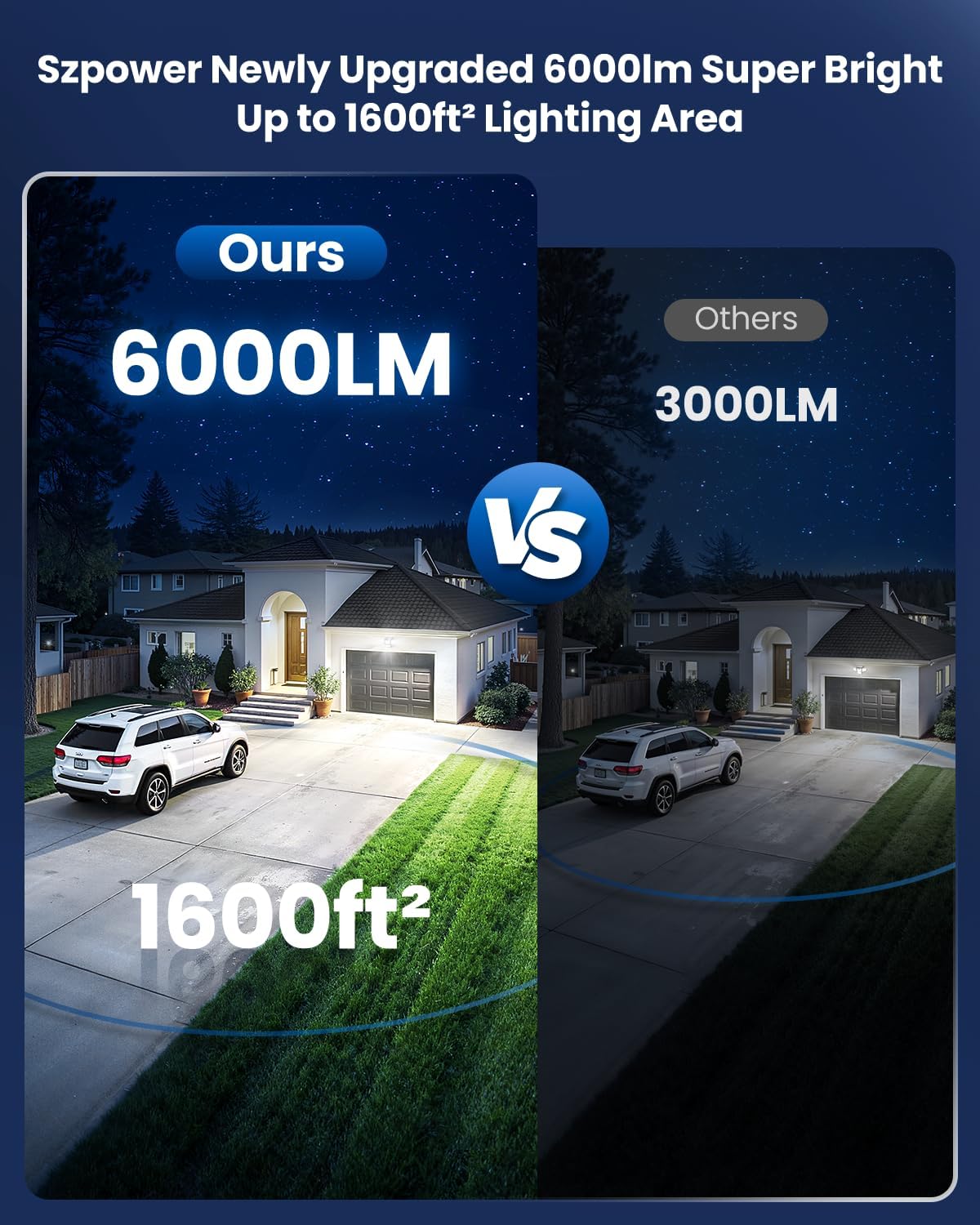 6000LM Solar Lights Outdoor Waterproof, 4 Heads Motion Sensor Outdoor Lights, Solar Flood Lights with Remote Control for Yard House Outside Garage 2 Pack