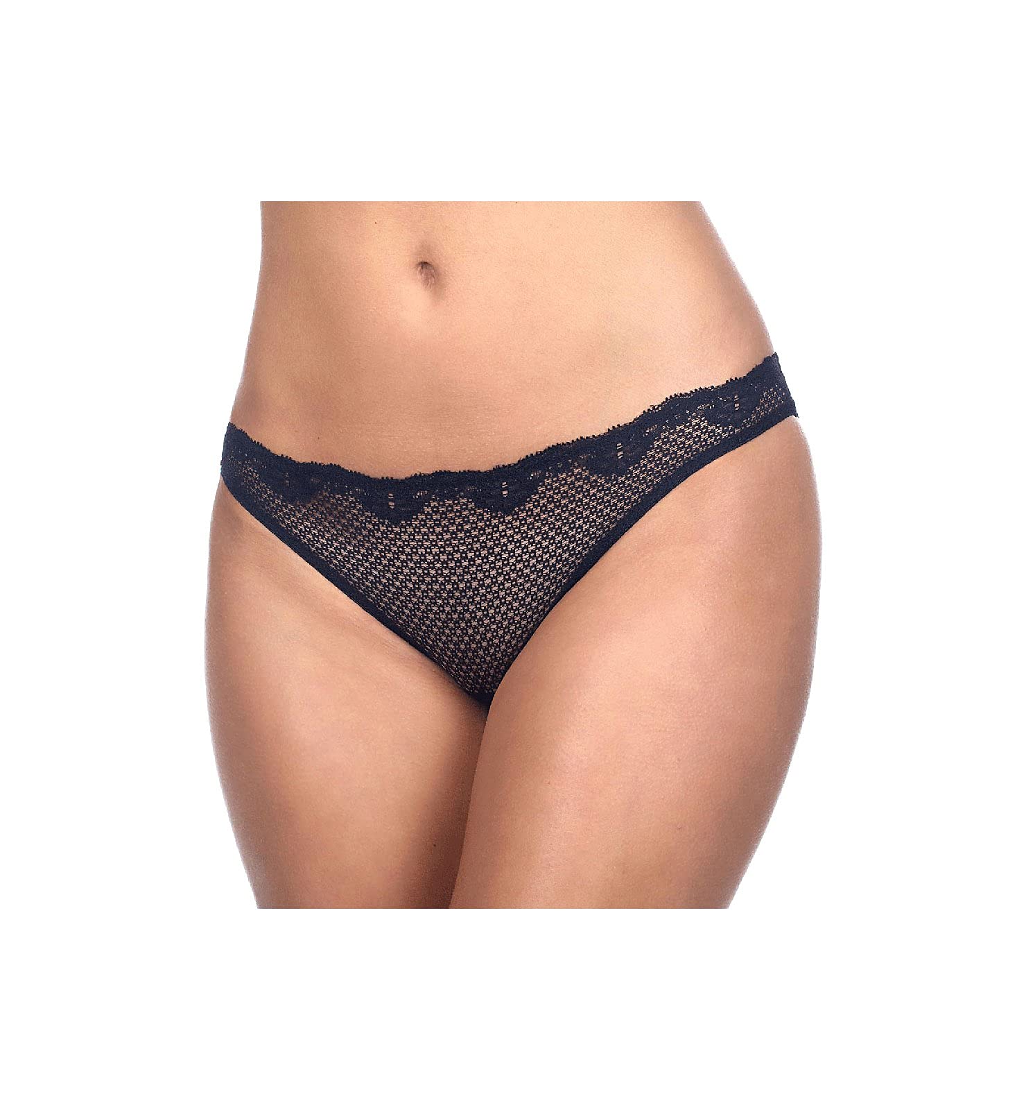 Timpa Womens Alice Lace Low Rise Thong 615700 Black L