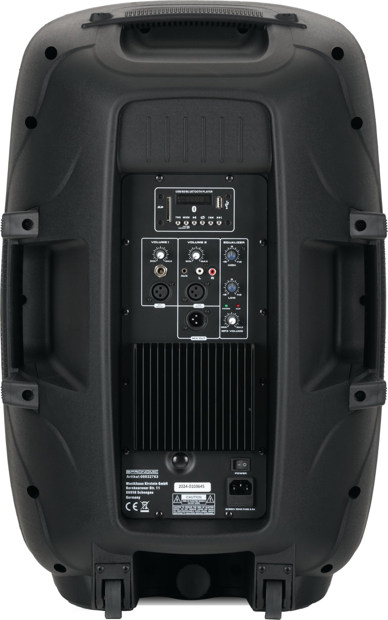 Pronomic 218S-215A Impianto PA Attivo - set PA attivo con 2x subwoofer da 18" e 2x satelliti da 15" - 1000 watt potenza totale (RMS) - include tubi distanziatori e cavi da 2,5 m