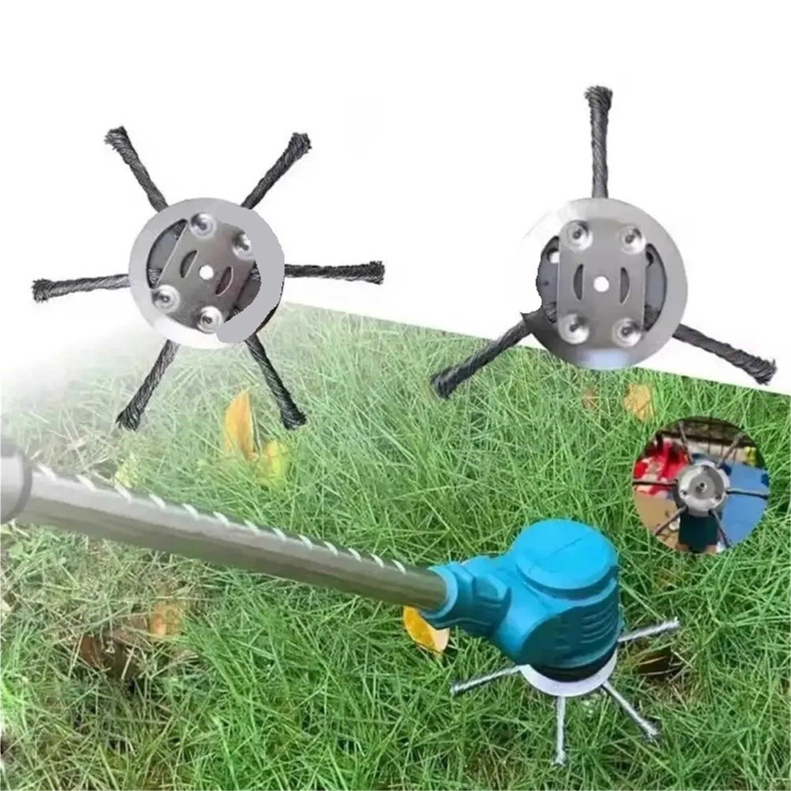 Compatibile con le testine for spazzole metalliche LUSQI | Set spazzole in filo d'acciaio for la rimozione della ruggine e del muschio dal decespugliatore a benzina(Beige)