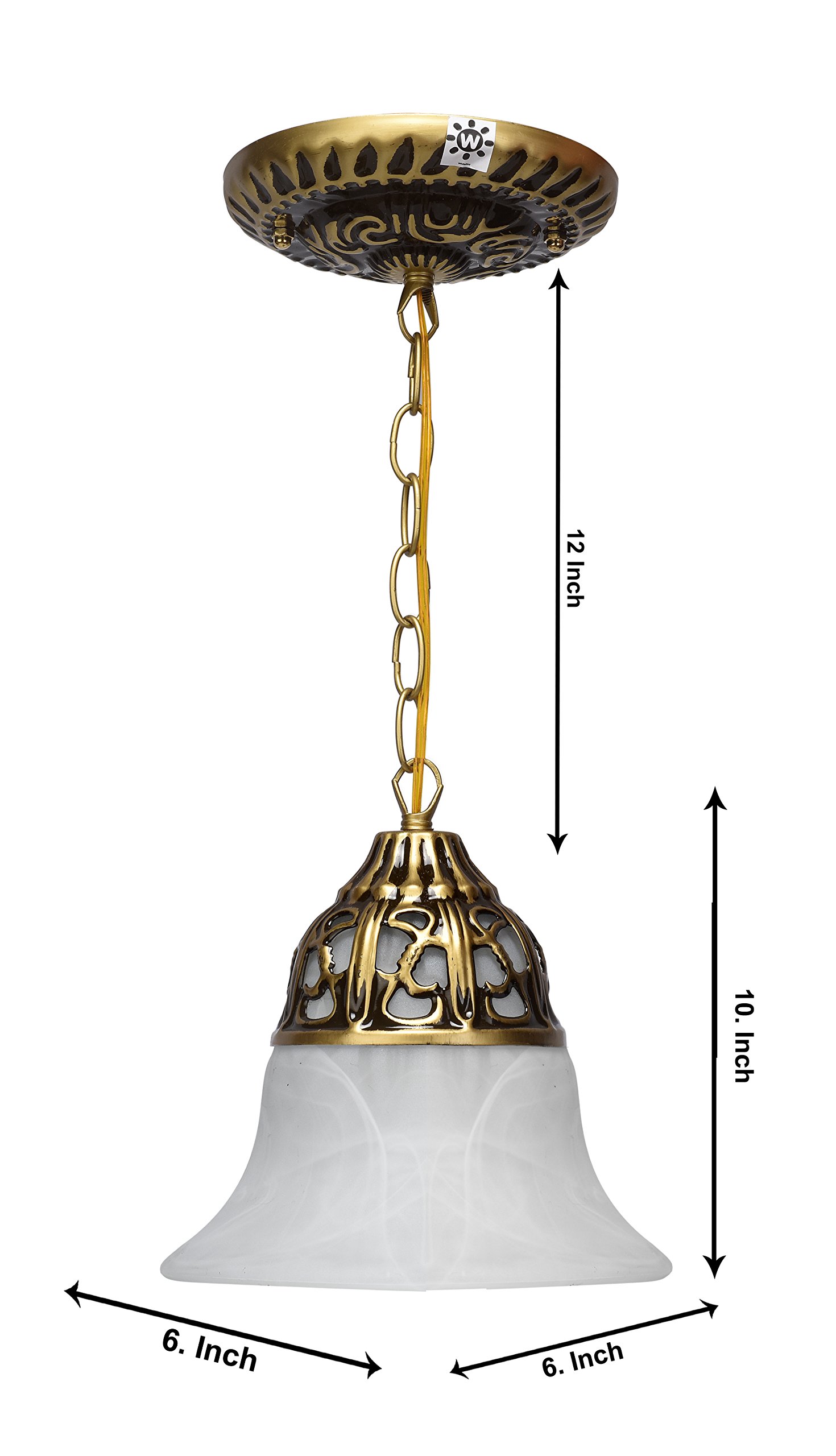 W Aluminium Metallic 5Watt LED Hanging Light 1001 (Golden, 10015WLED) - Set of 2 3