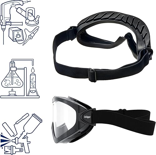 Miniatura 4 de Dräger X-pect 4400 - Gafas de seguridad antivaho y antiarañazos con resistencia química, 5 unidades