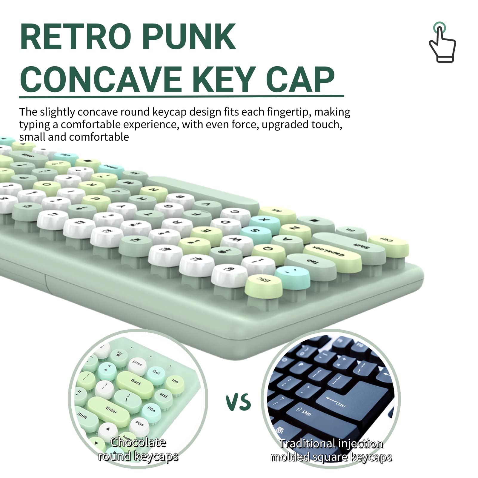 USB Keyboard Mouse Cute Mix Color 86 Keys Retro Round - View #5