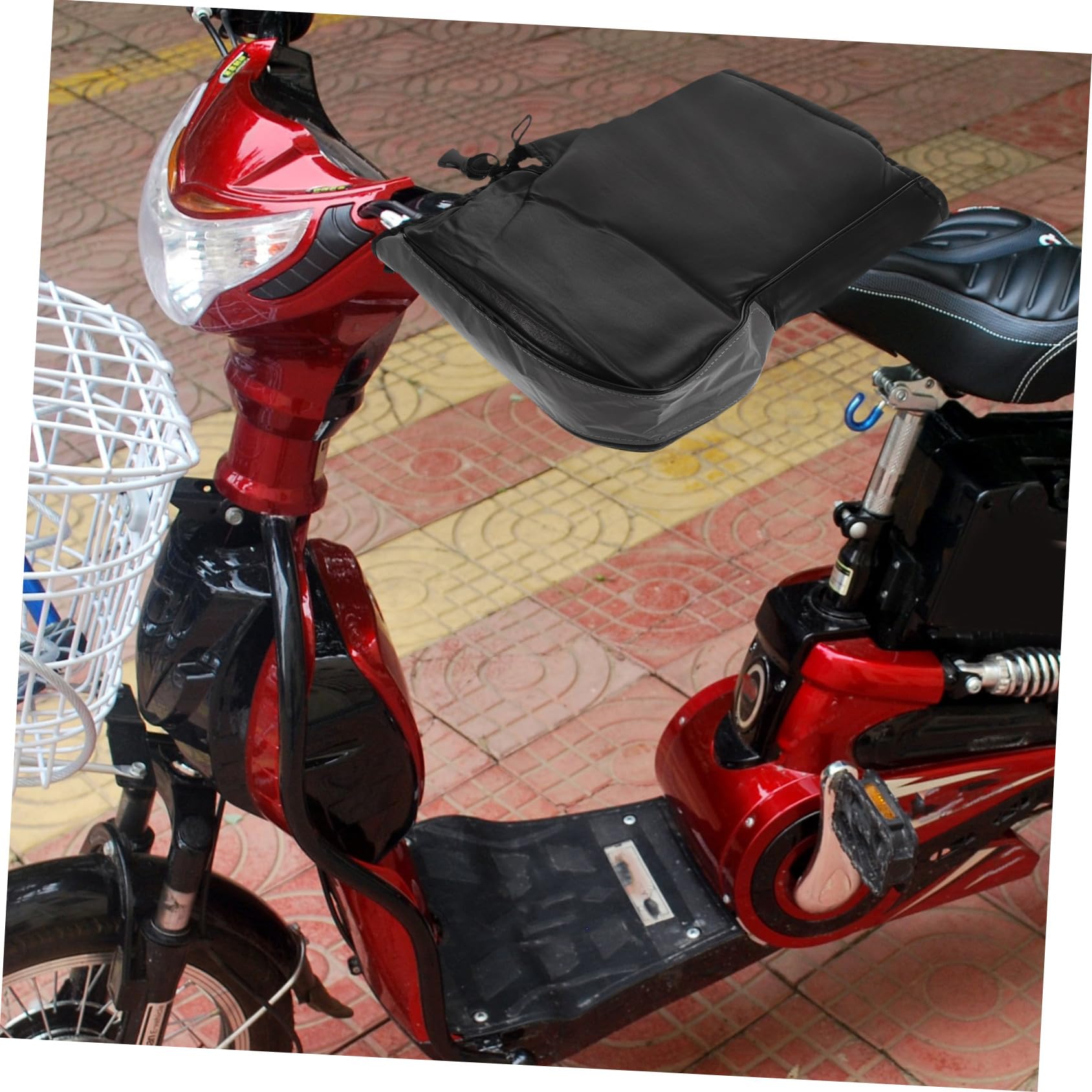 ABOOFAN Guanti da Moto Invernali in Pelle Pu e Poliestere, Regolabili 2 Pezzi per Moto Elettriche e Bici