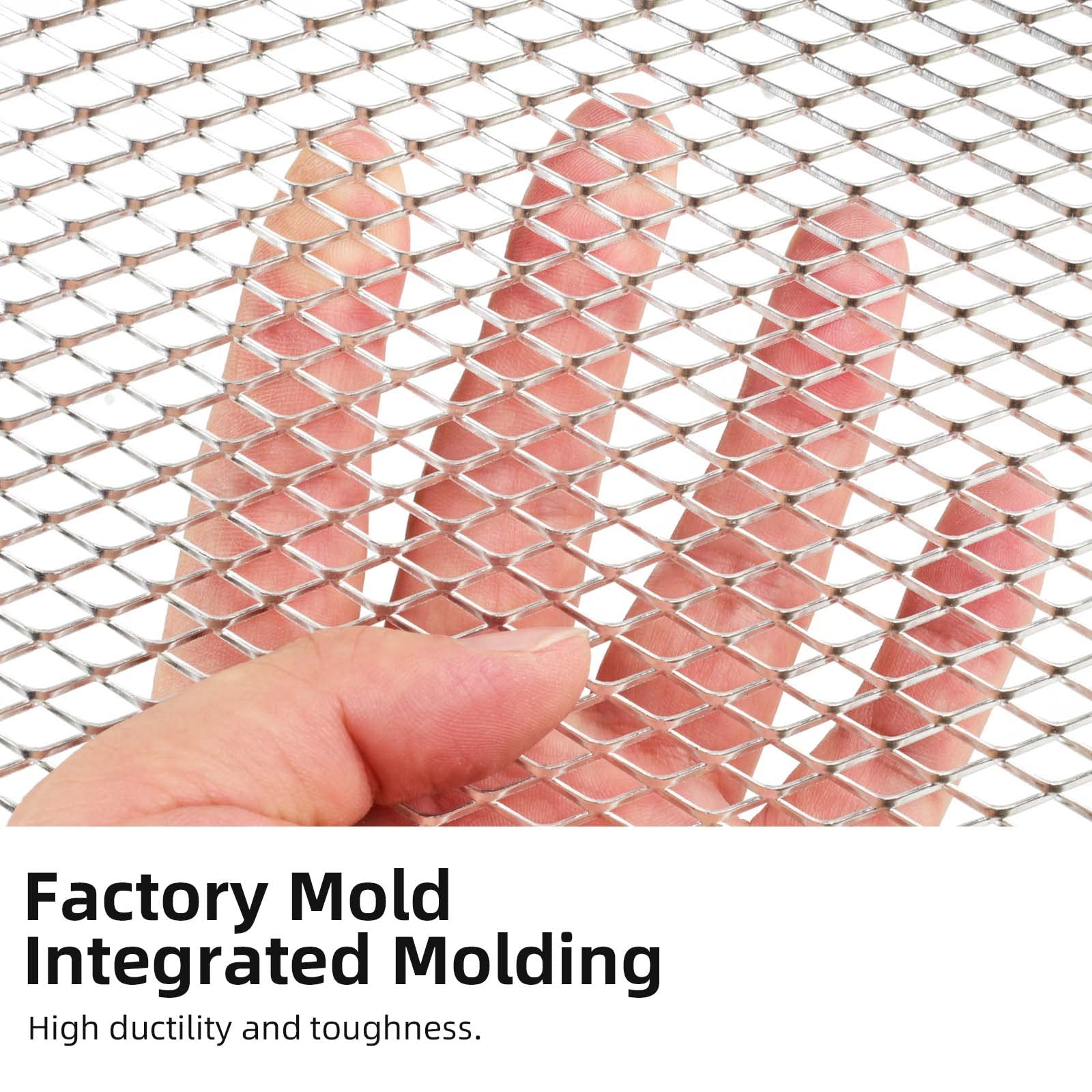 Grille De Calandre En Aluminium 120x40cm | Maille Losange 6x12mm | Protection Radiateur Voiture | DIY Customisable Pour Pare-chocs Et Autres