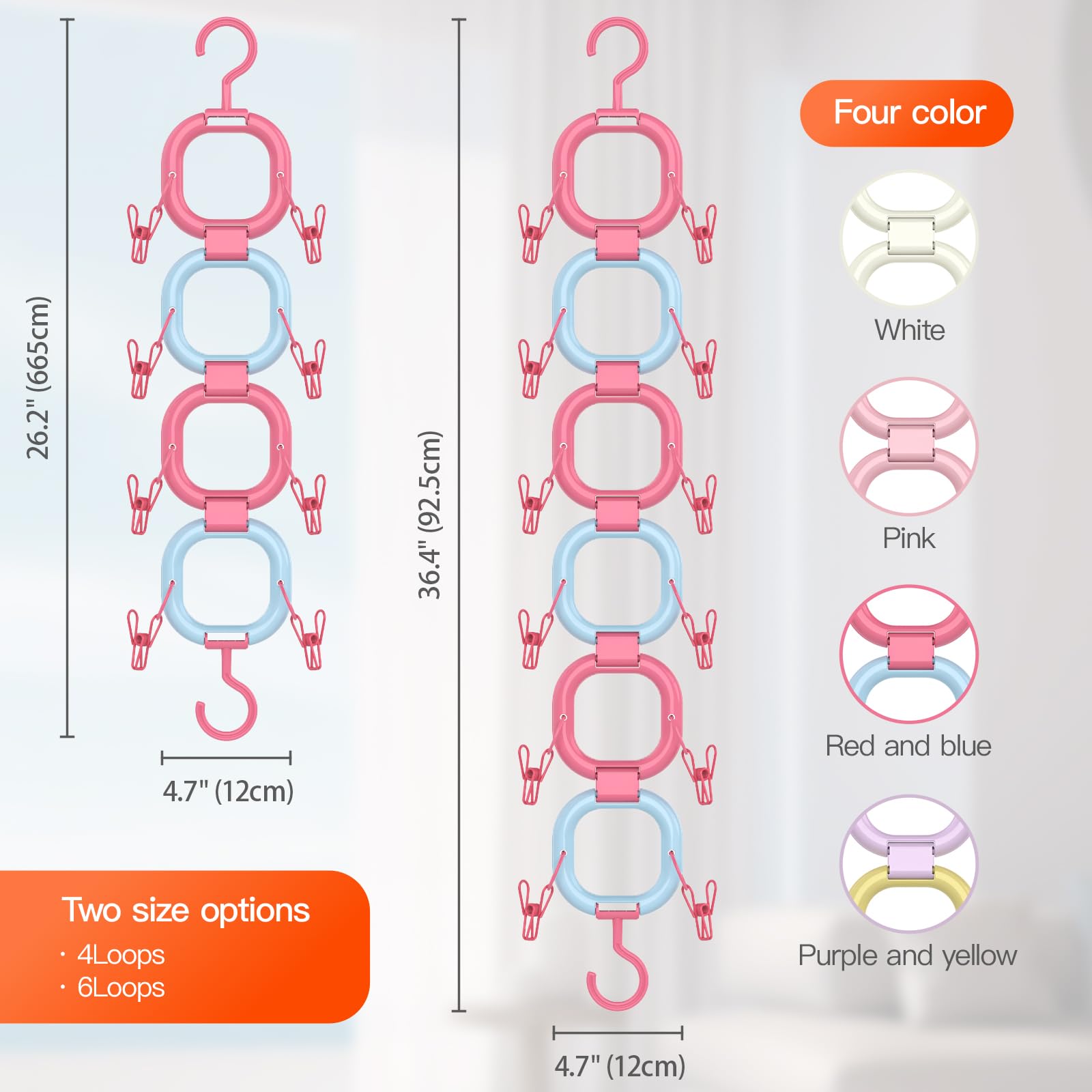 Hat Organizer for Baseball Caps,Hat Rack Small Space Organization for Wall and Cloeset,Hanger Hat Holder Hold up to 16 Hats for Closet Door and Bedroom (White, 6Loops)