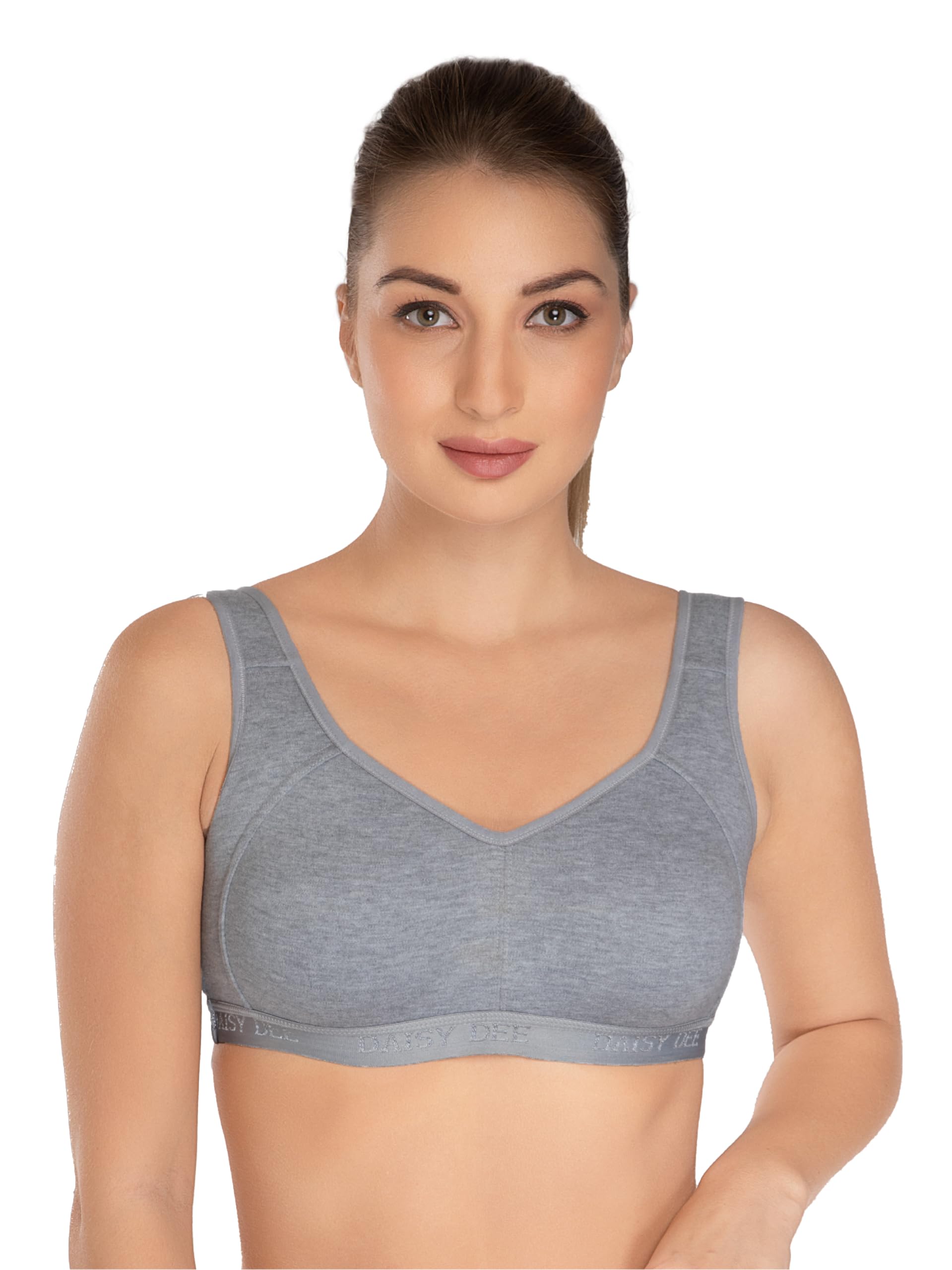 Women's Poly Cotton Moulded Seamless Wire-Free Full Coverage Stretchable Comfortable Wear Easy Peasy Slip On Sports & Gym Bra - NSPRTZ
