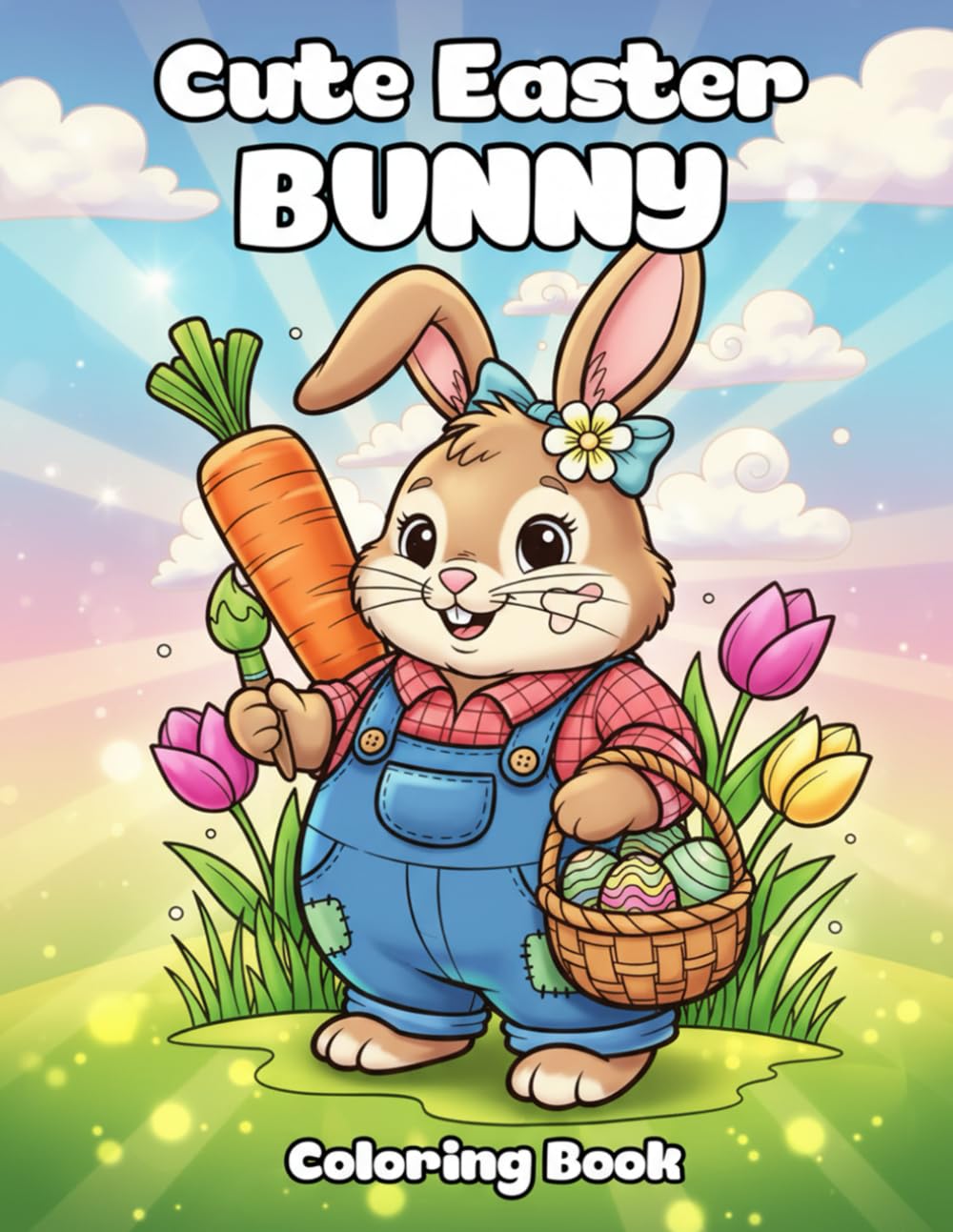Cute Easter Bunny Coloring Book: Adorable Rabbit Illustrations For Kids Holiday Fun