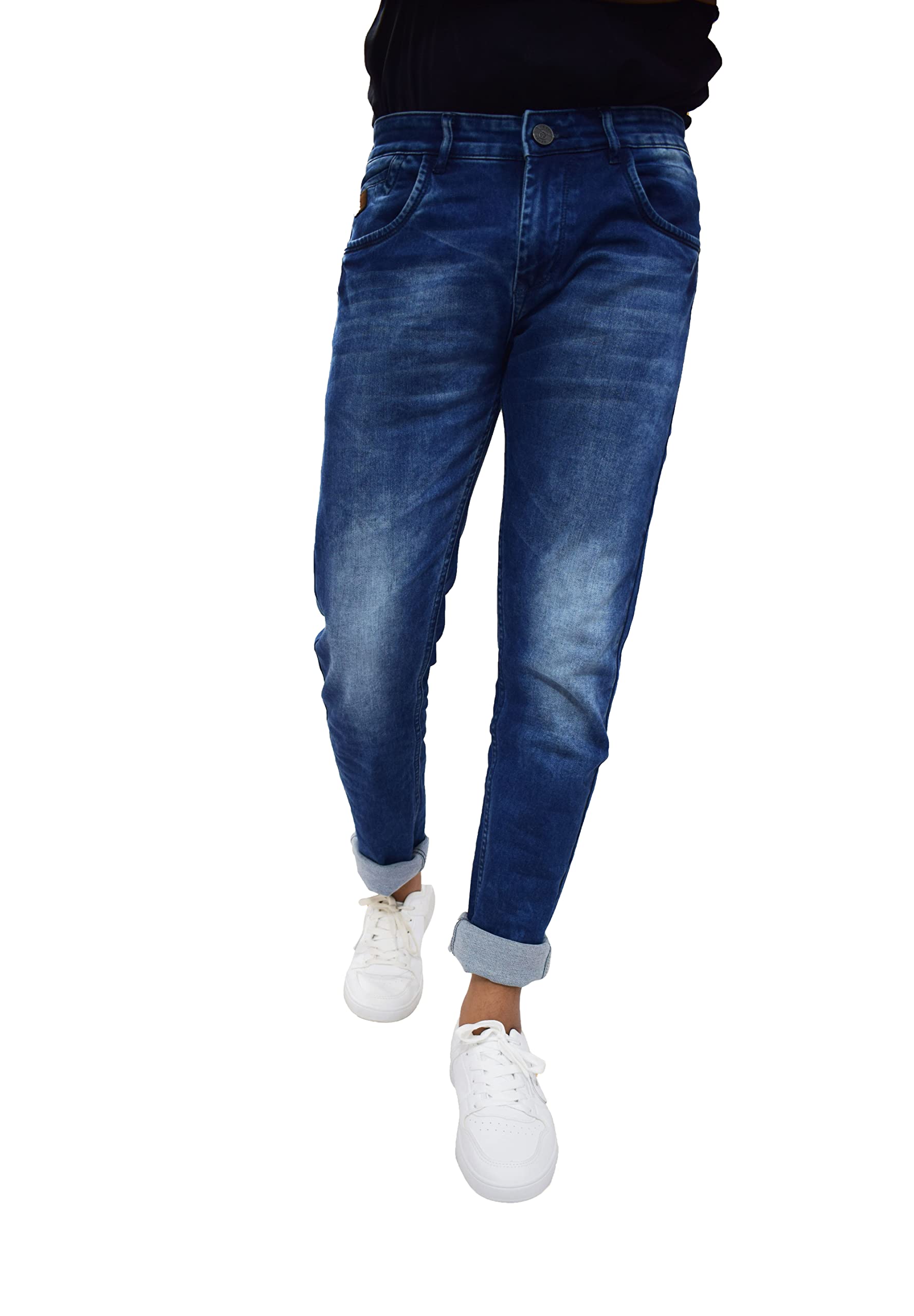 MOREN FRAGO Men's Blue Mid Rise Slim Fit Jeans (MFCBQ1D1BL1)