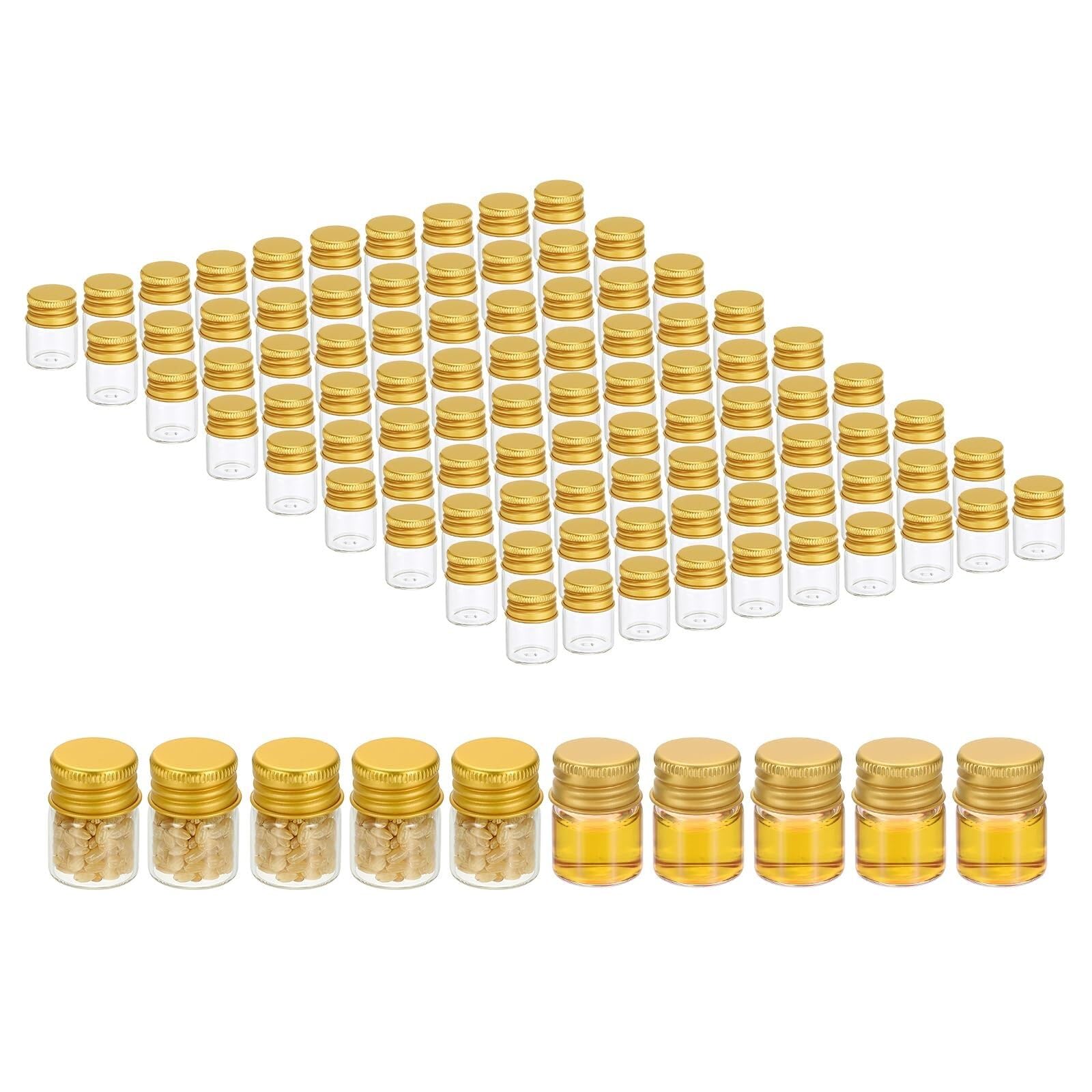 10ml Klarglas-Fläschchen - 100 Stück mit auslaufsicheren Schraubverschlüssen für Probenlagerung(5ml)