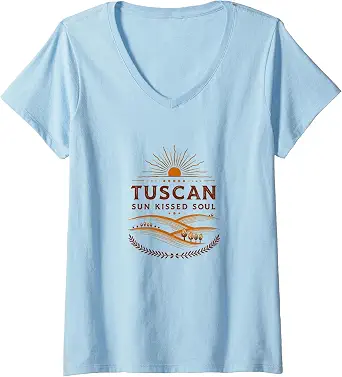 Women's Tuscan Sun Kissed Soul Italian Inspired V-Neck T-Shirt